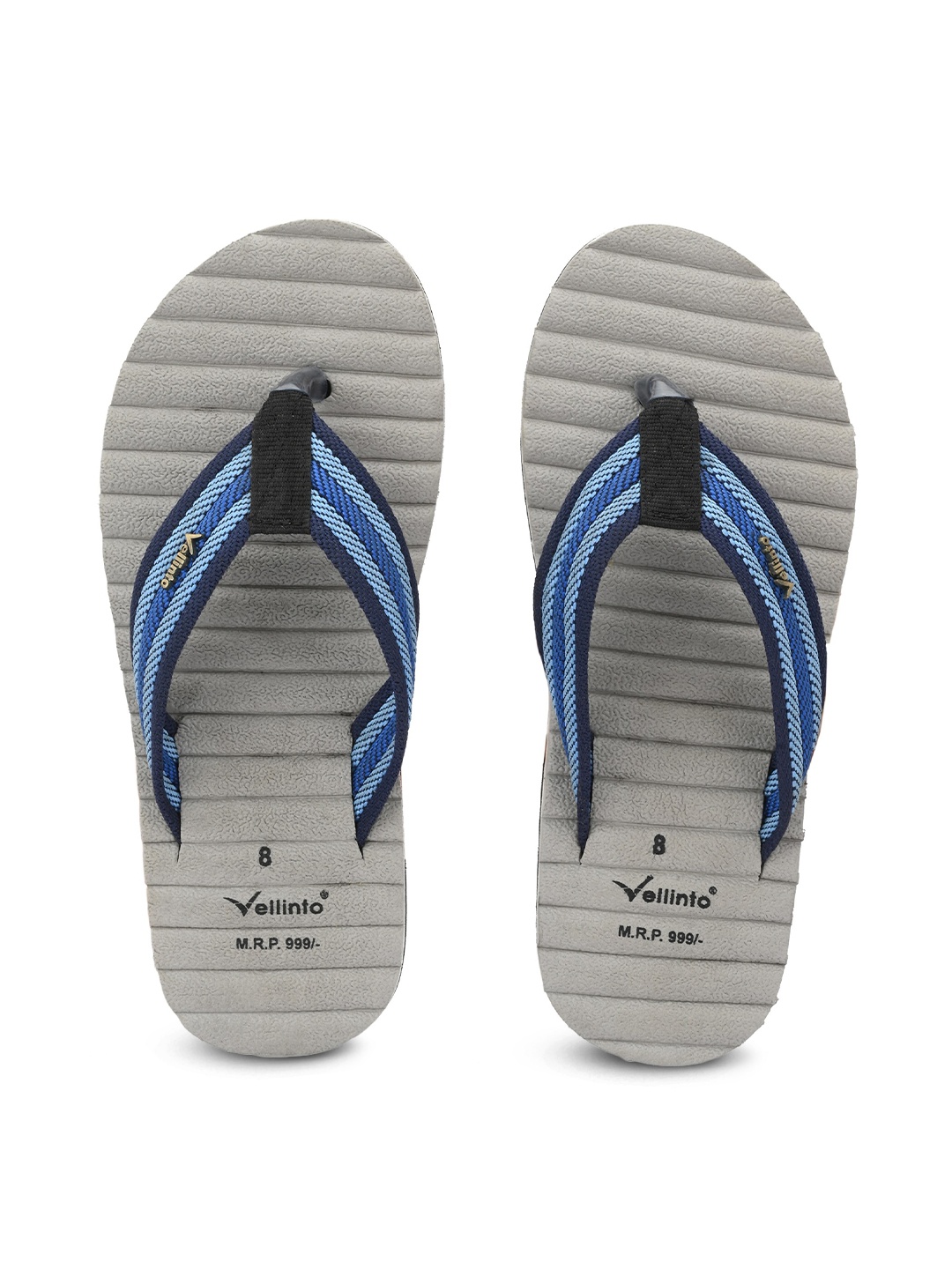 

Vellinto Men James Striped Thong Flip-Flops, Grey