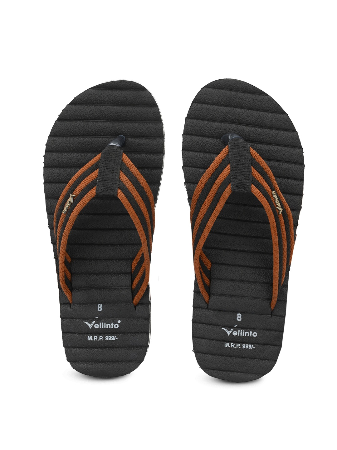 

Vellinto Men JAMES Striped Thong Flip-Flops, Black