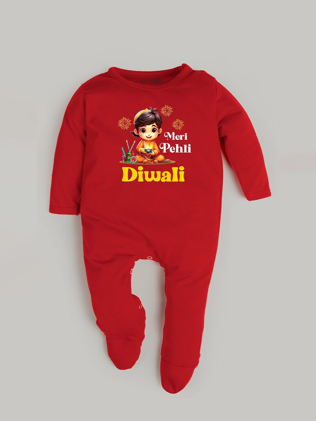 

FFLIRTYGO Infants Printed Cotton Sleepsuit, Red