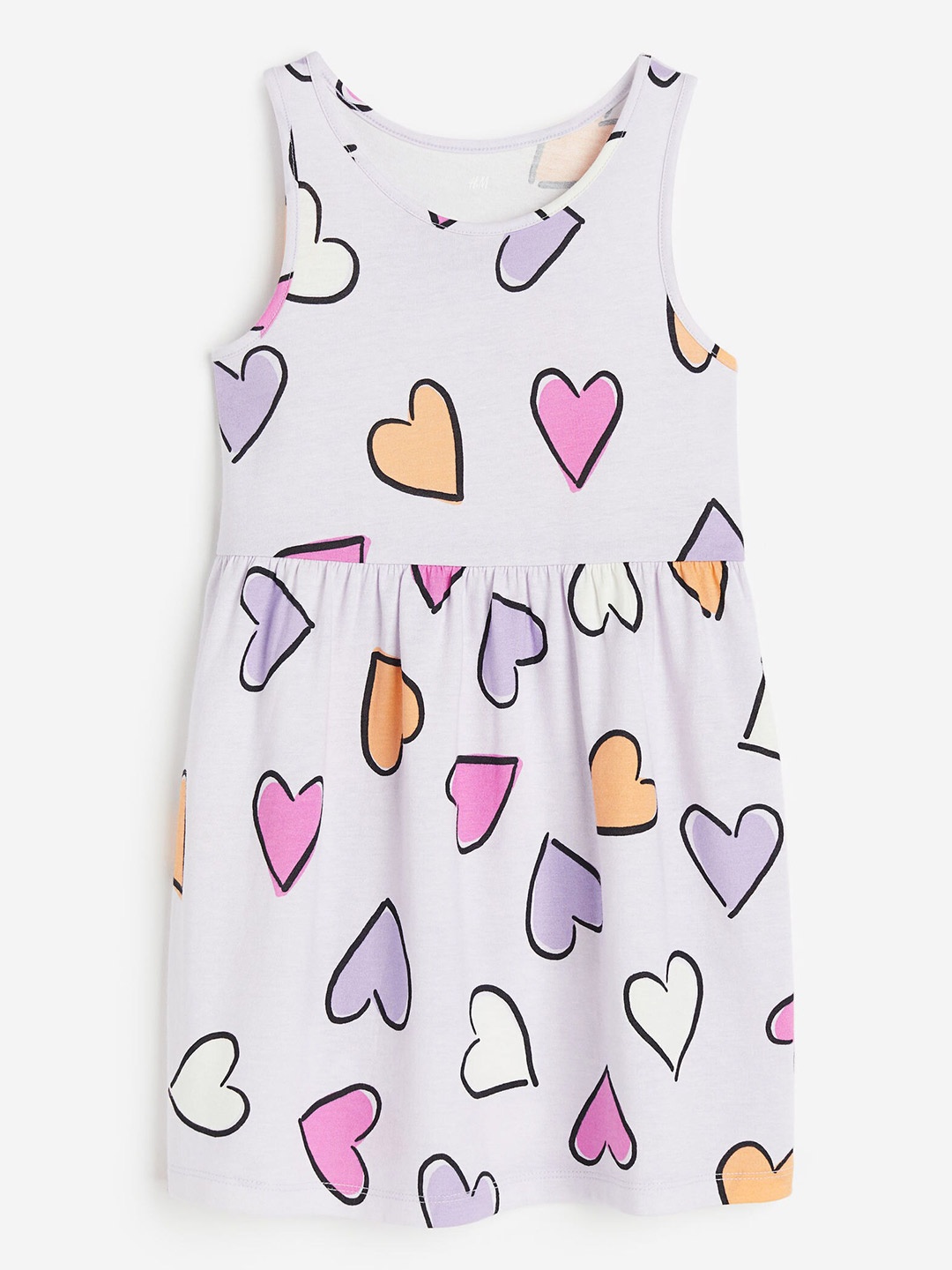 

H&M Girls Patterned Jersey Pure Cotton Dress, Purple