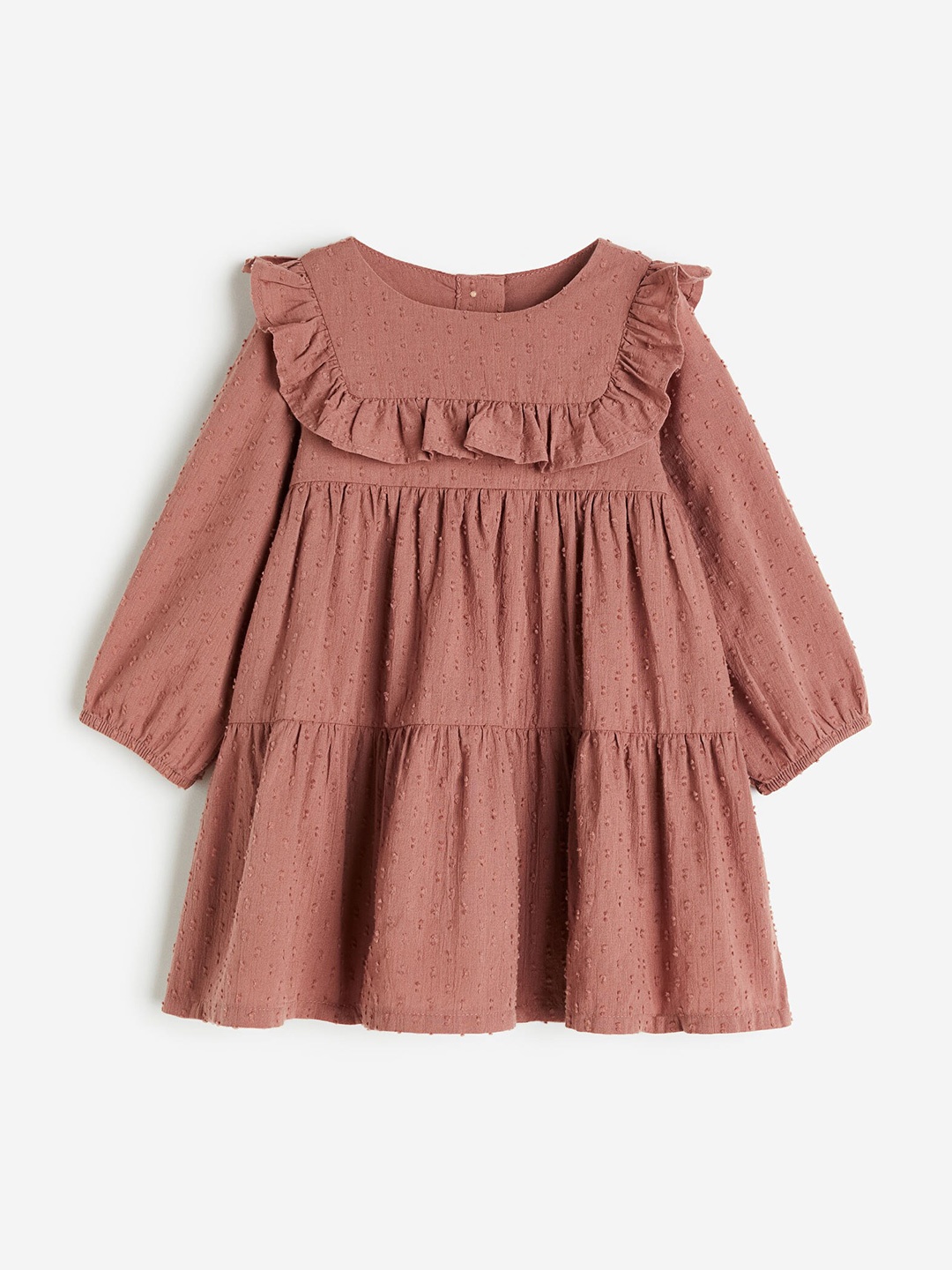

H&M Girls Pure Cotton Frill-Trimmed Dress, Pink