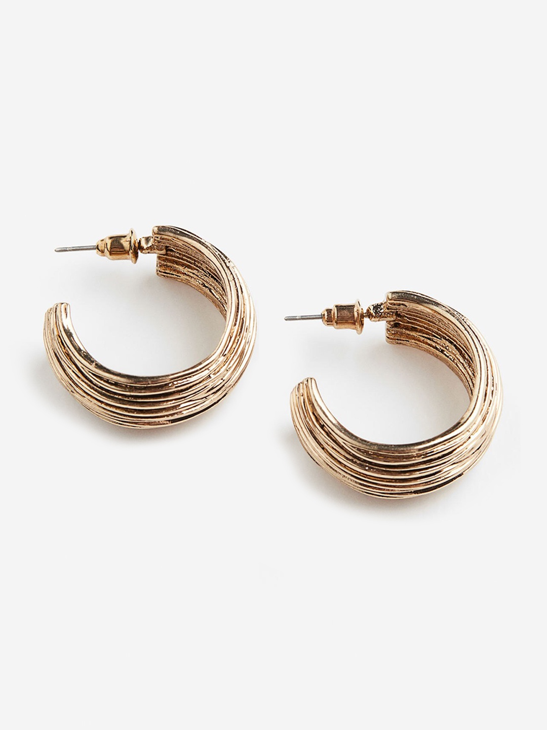

H&M Textured Hoop Earrings, Gold