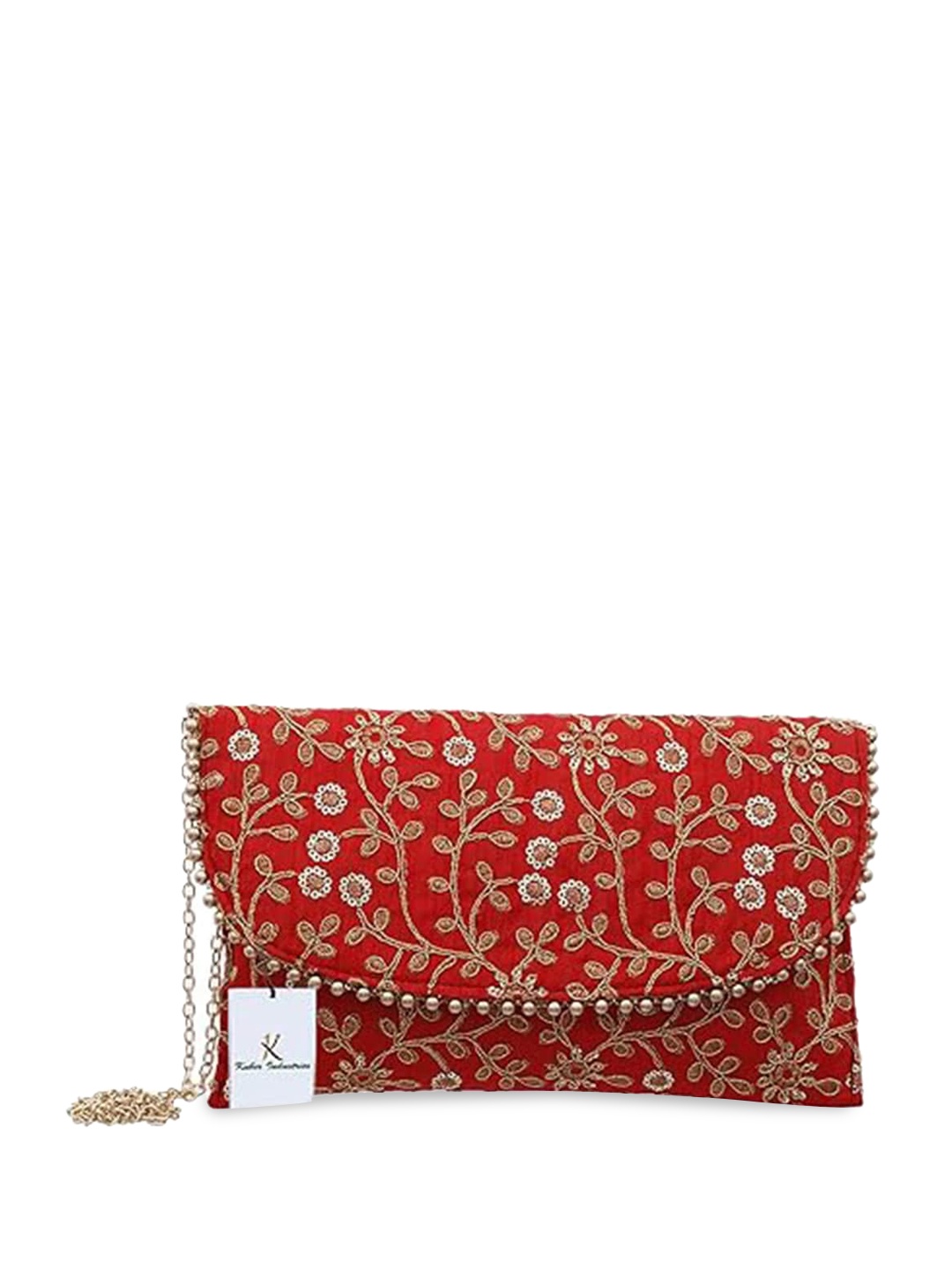 

Kuber Industries Embroidered Purse Clutche, Red