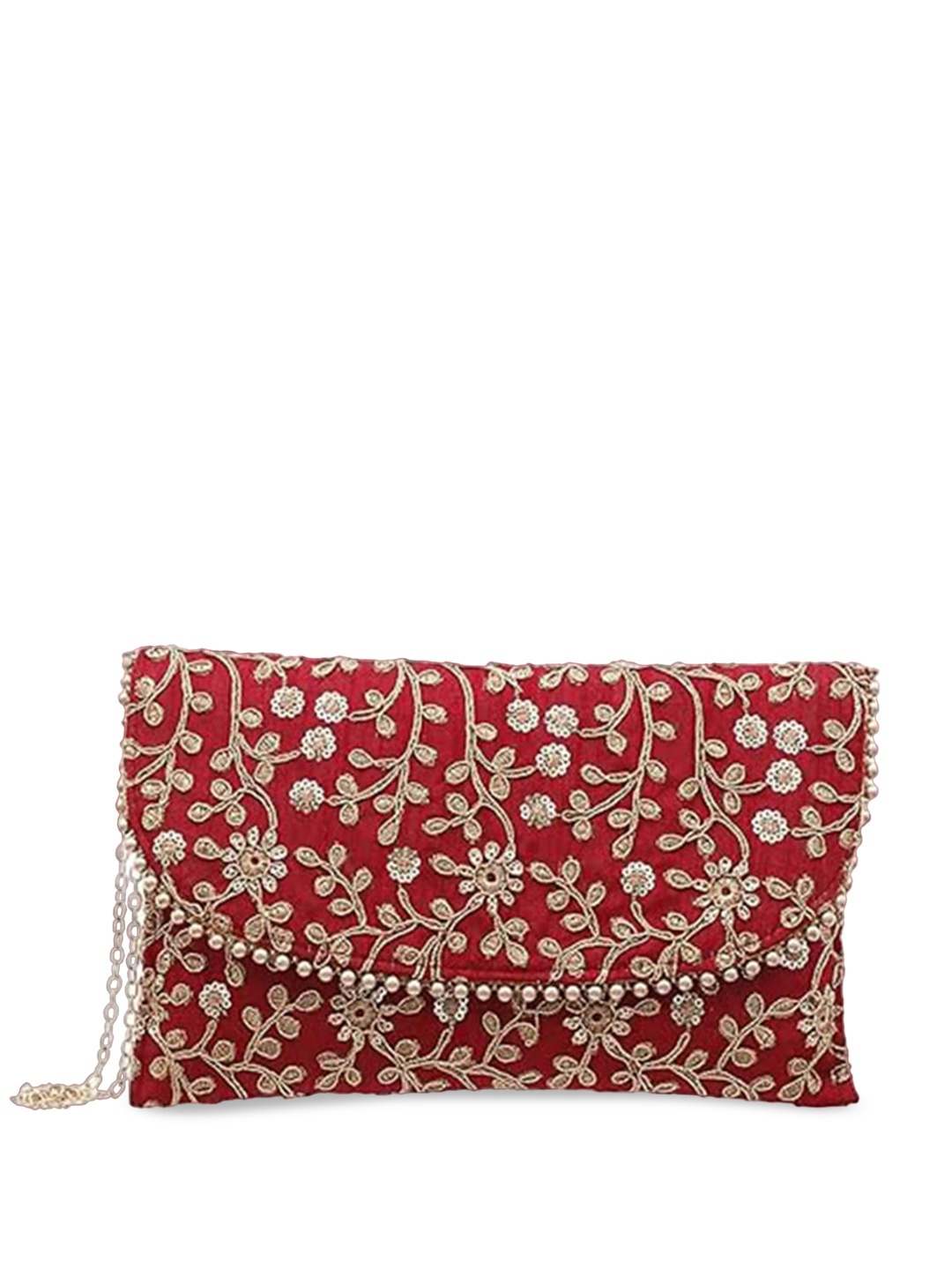 

Kuber Industries Embellished Embroidered Sling Bag, Maroon