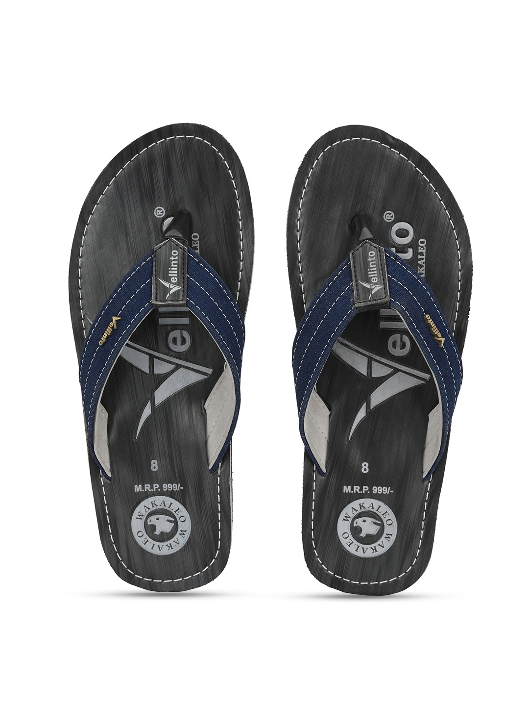 

Vellinto Men Tom Printed Thong Flip-Flops, Black