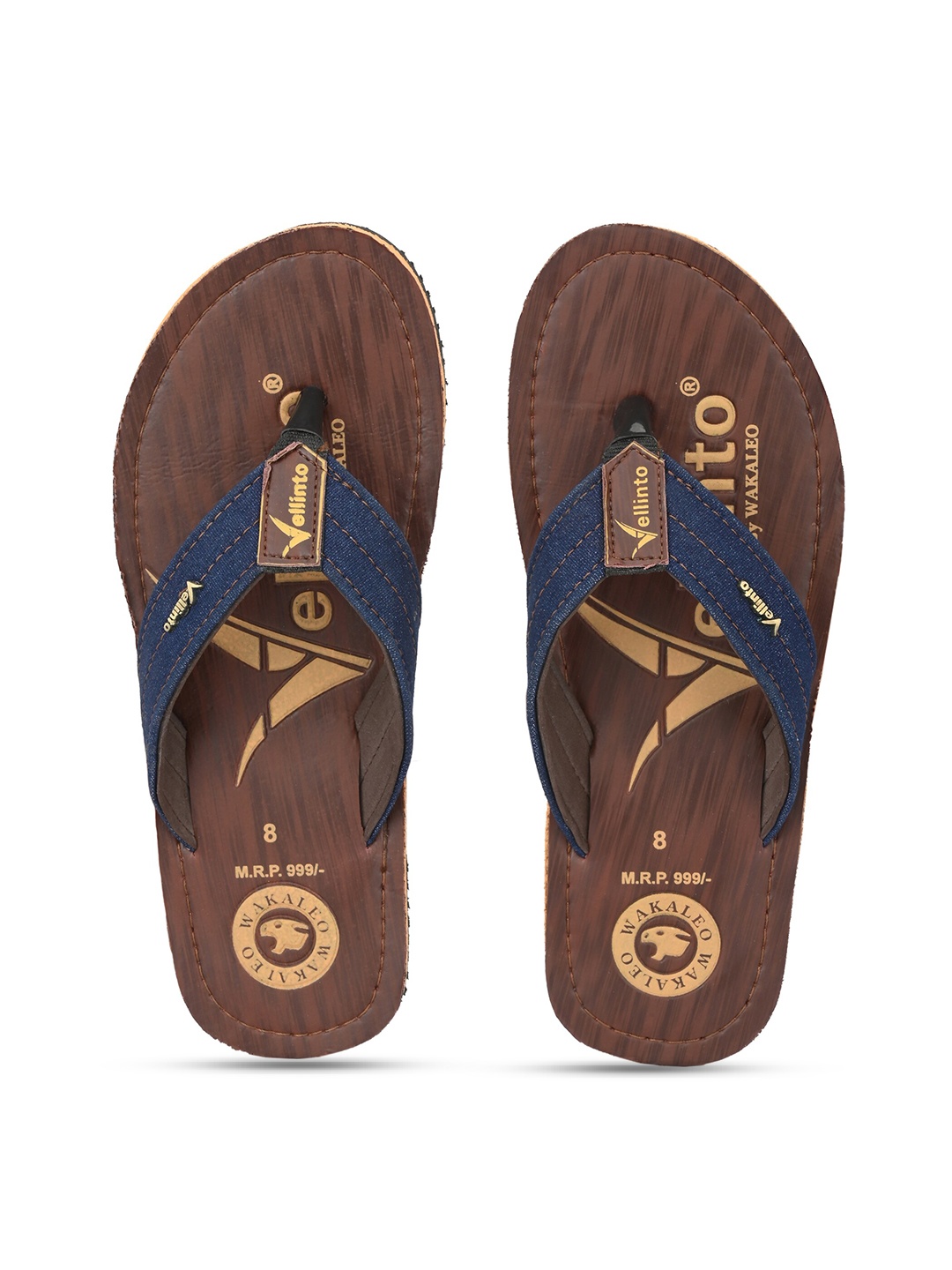 

Vellinto Men TOM Printed Thong Flip-Flops, Brown