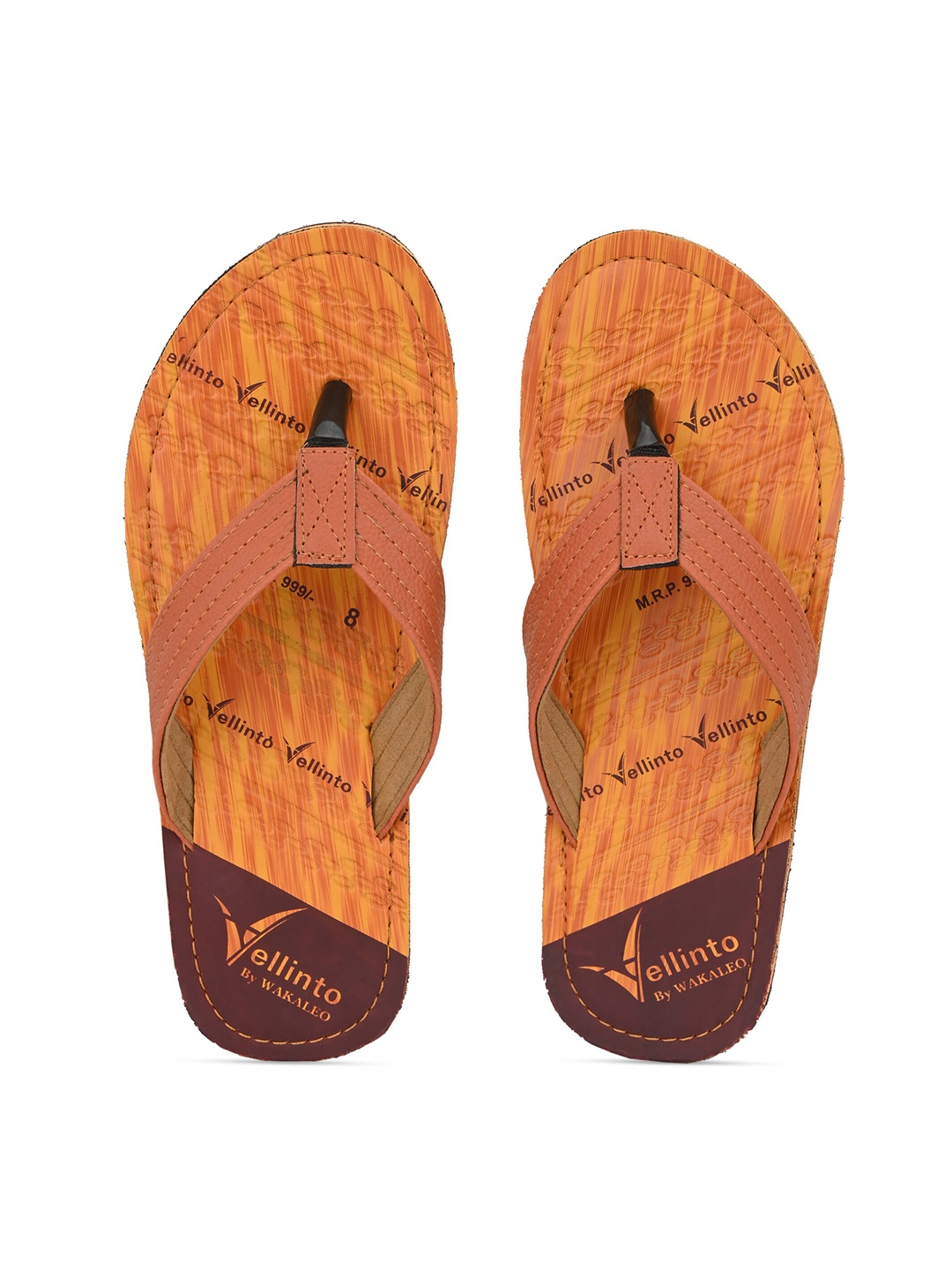 

Vellinto Men GERALD Printed Thong Flip-Flops, Beige