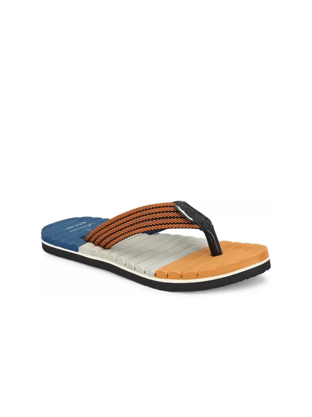 

Vellinto Men ZEBRA Colourblocked Thong Flip-Flops, Beige