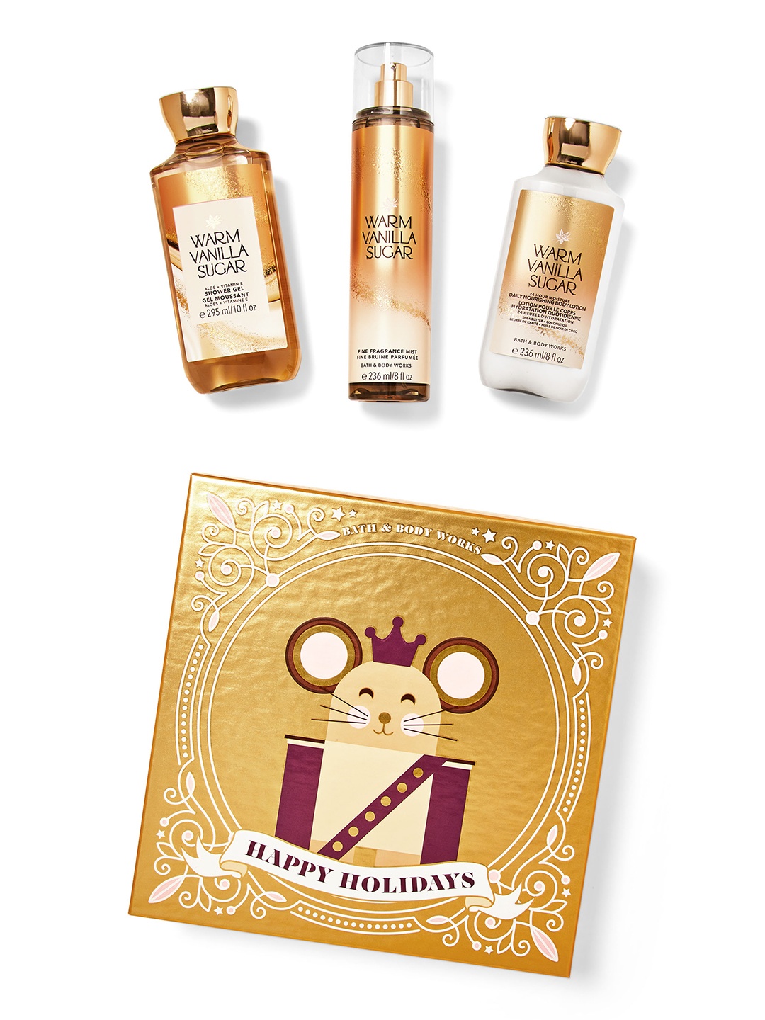 

Bath & Body Works Warm Vanilla Sugar Bath & Body Gift Set, Gold