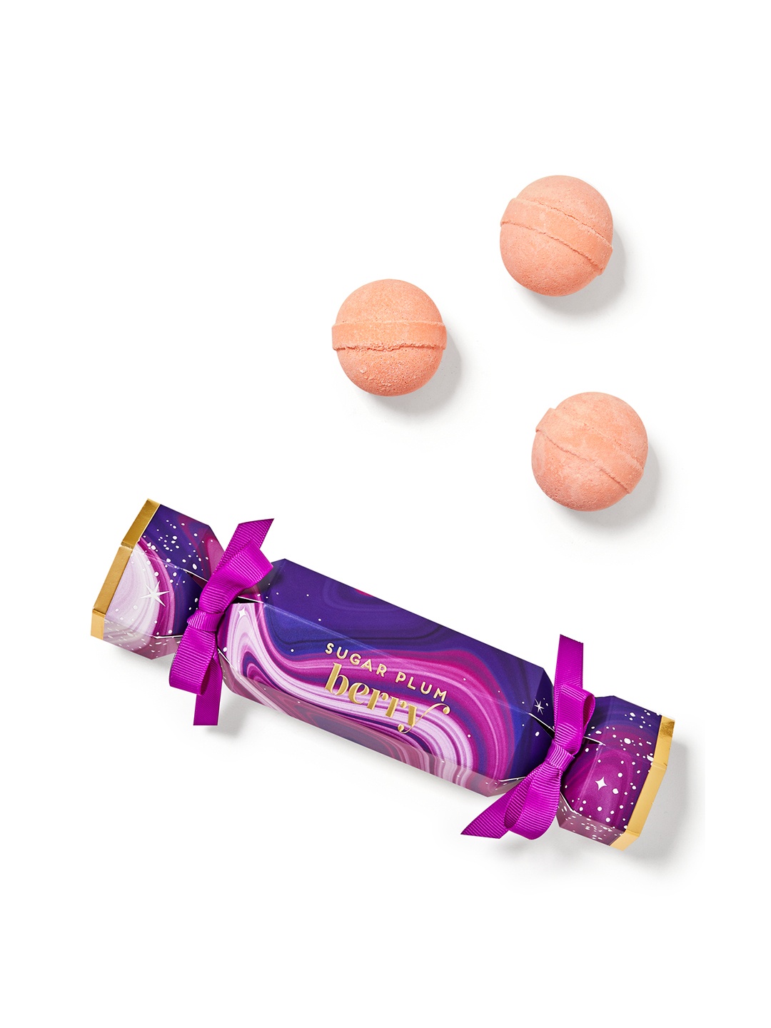 

Bath & Body Works 3 Pcs Sugar Plum Berry Mini Bath Fizzies, Peach