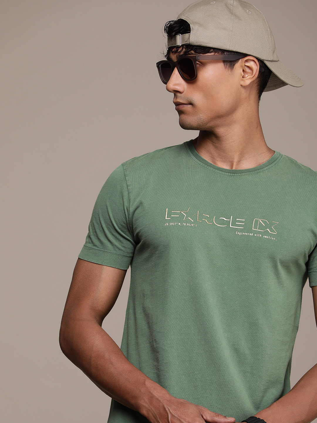 

FORCE IX Printed Pure Cotton T-shirt, Green