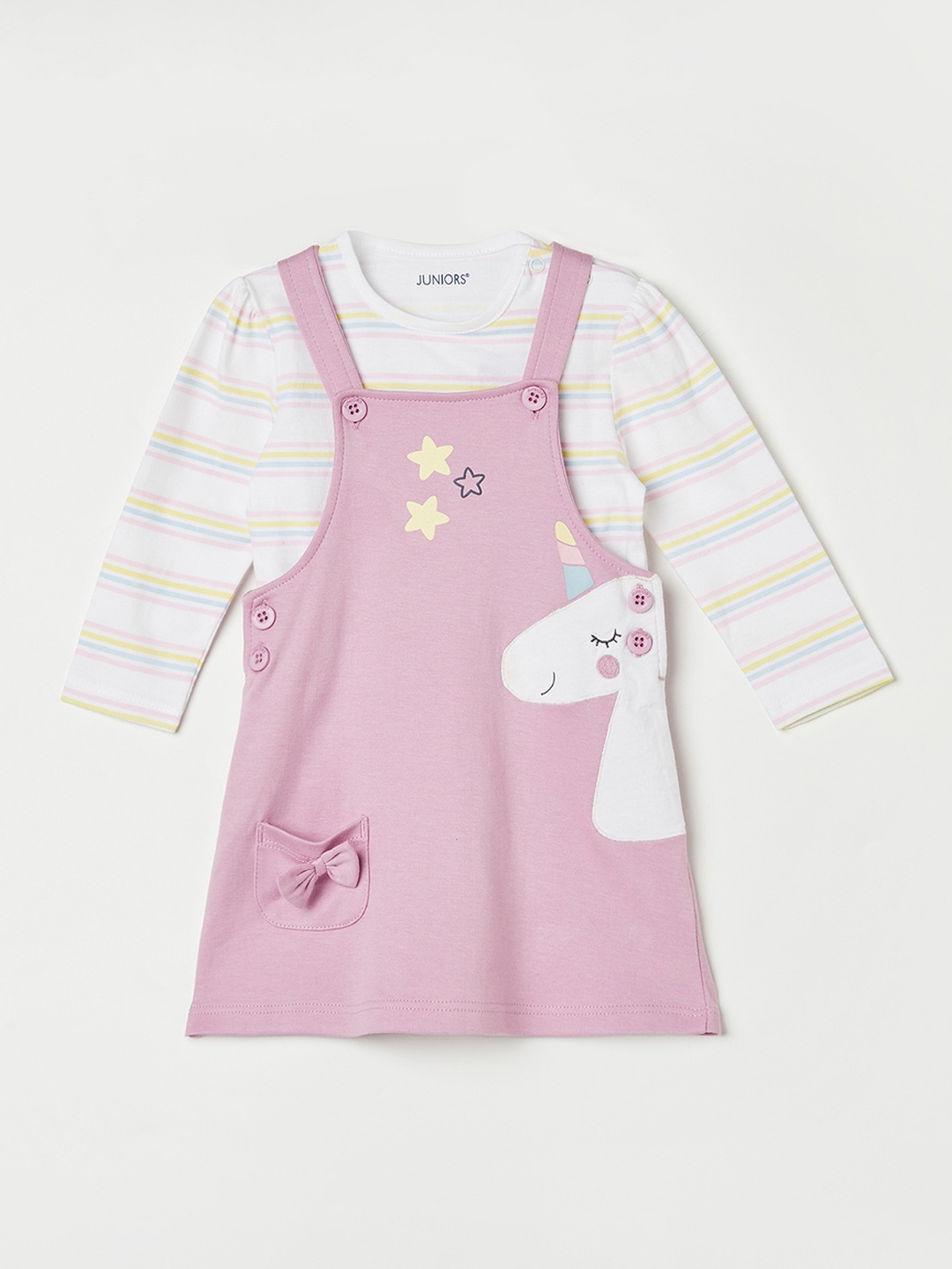 

Juniors by Lifestyle Infant Girls Skinny Fit Pure Cotton Dungarees, Lavender