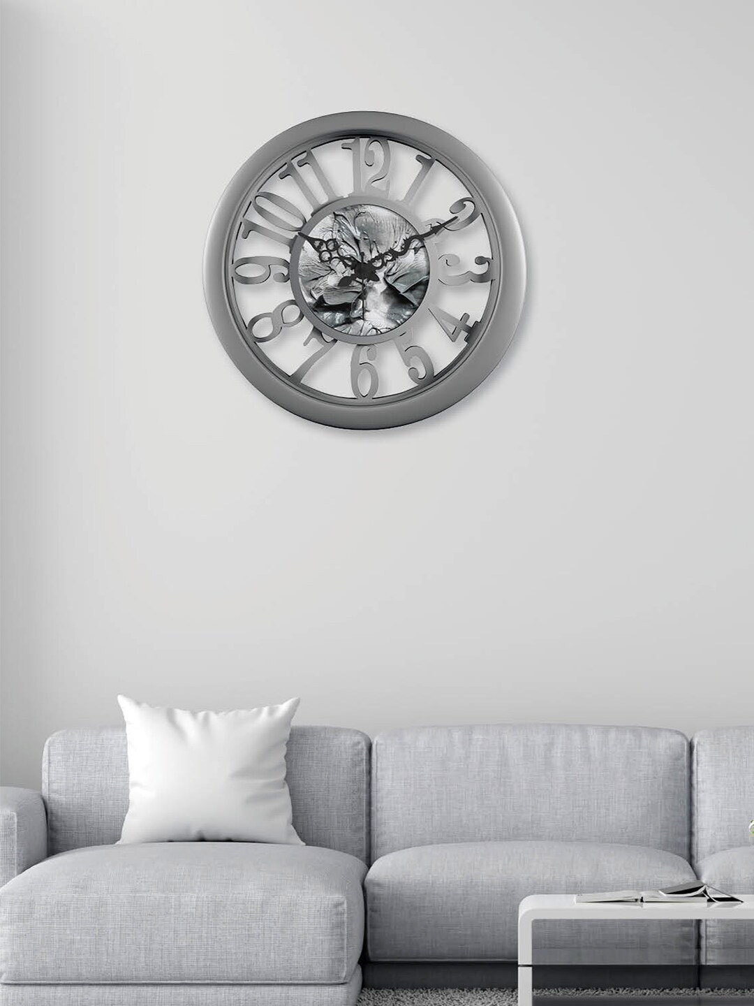 

RANDOM Grey Textured Round Contemporary Wall Clock