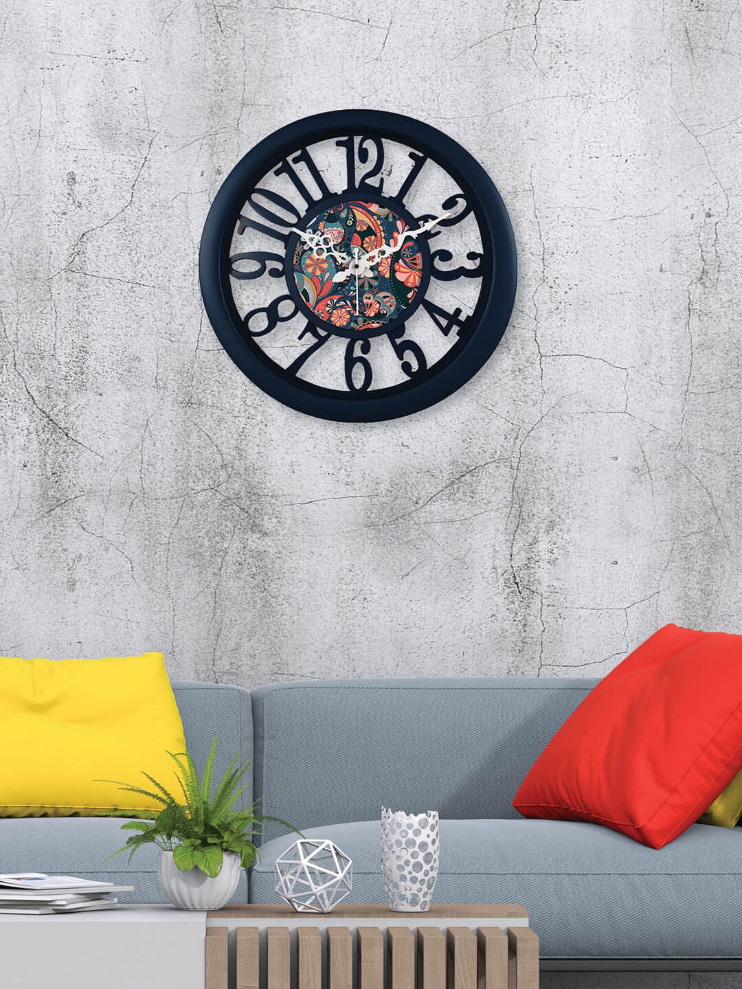 

RANDOM Black & Pink Printed Round Contemporary Wall Clock