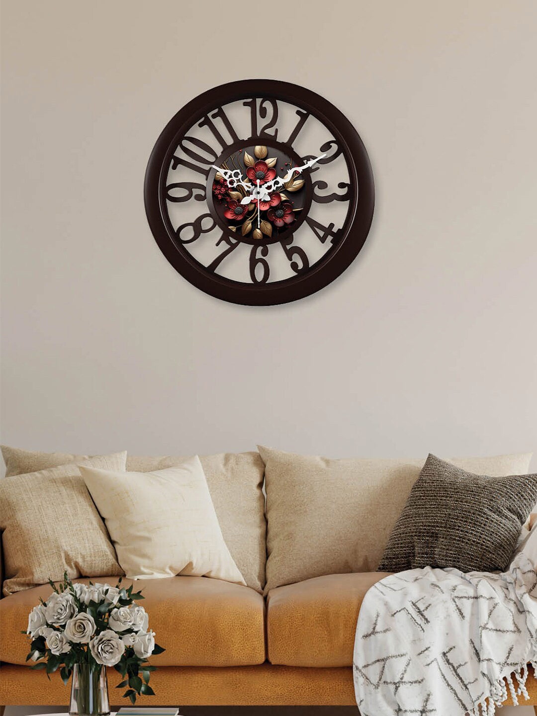 

RANDOM Black & Red Printed Contemporary Wall Clock