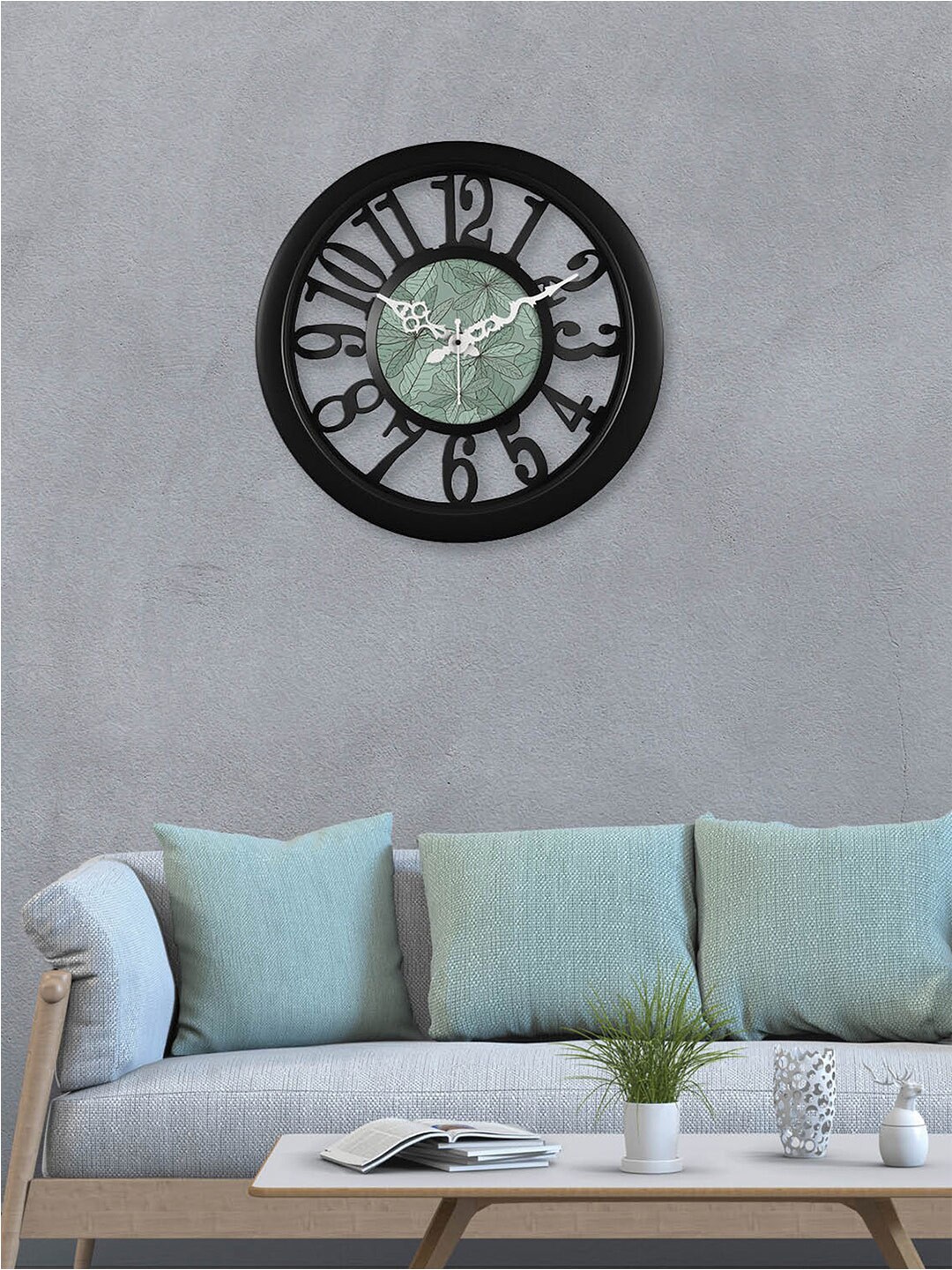 

RANDOM Black & Green Printed Contemporary Analogue Wall Clock