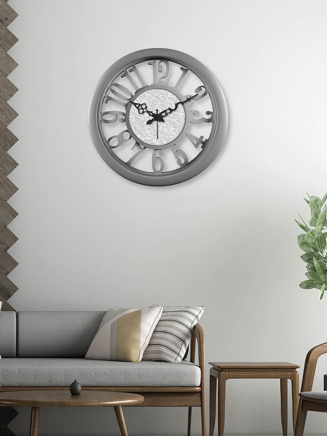 

RANDOM Grey & White Printed Contemporary Analogue Wall Clock