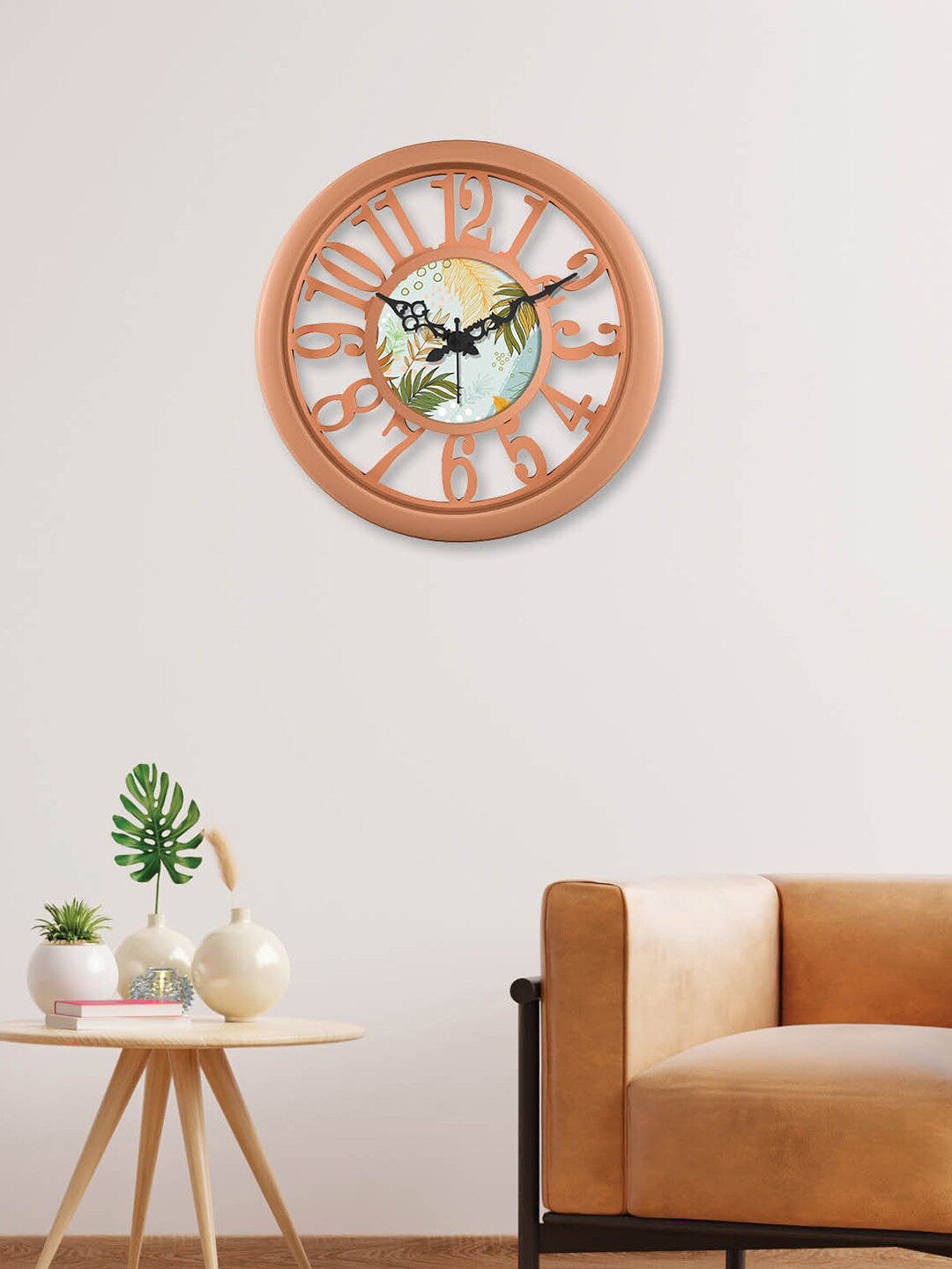 

RANDOM Peach-Coloured & White Printed Contemporary Analogue Wall Clock
