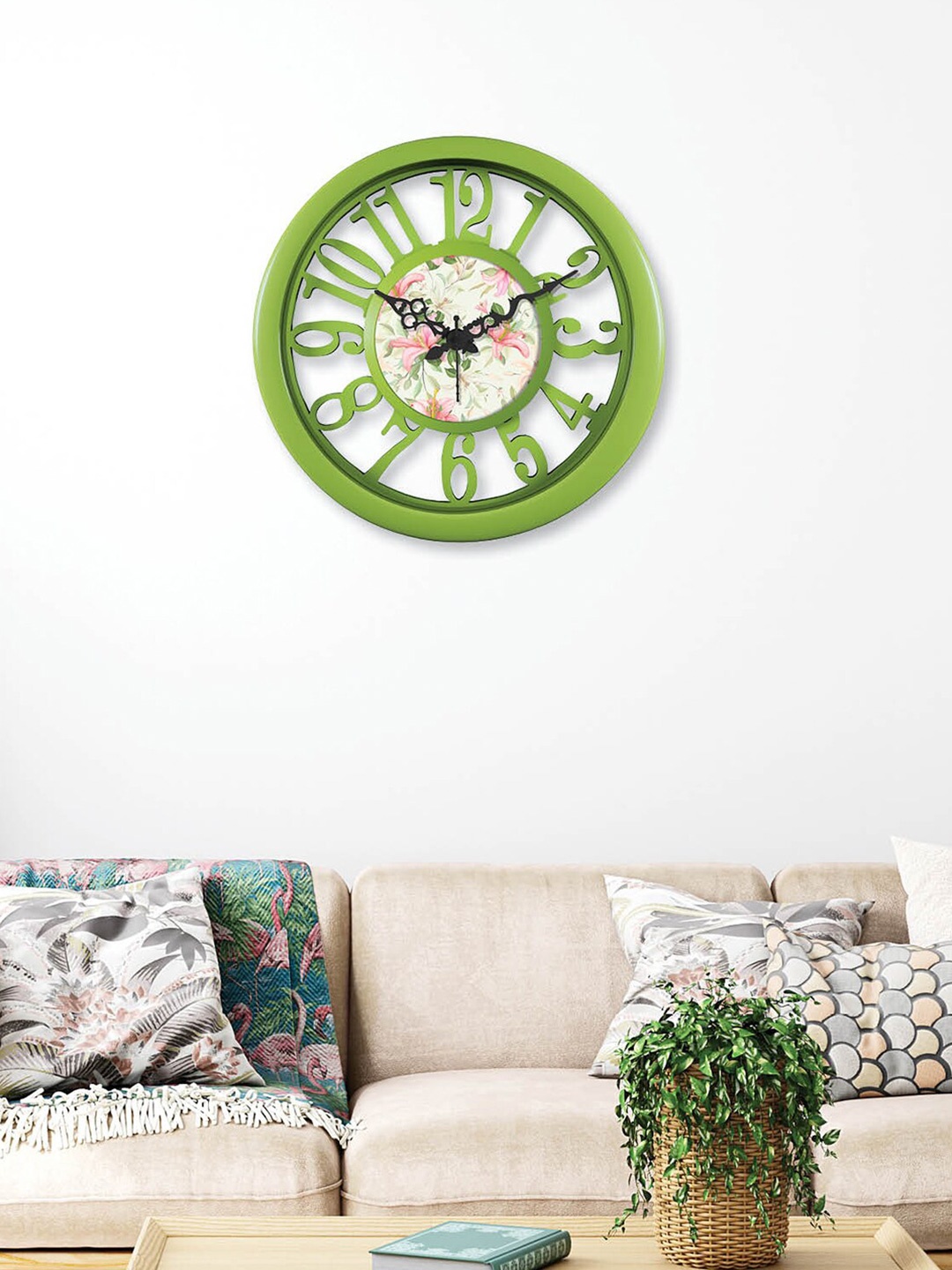 

RANDOM Green & Pink Printed Contemporary Wall Clock