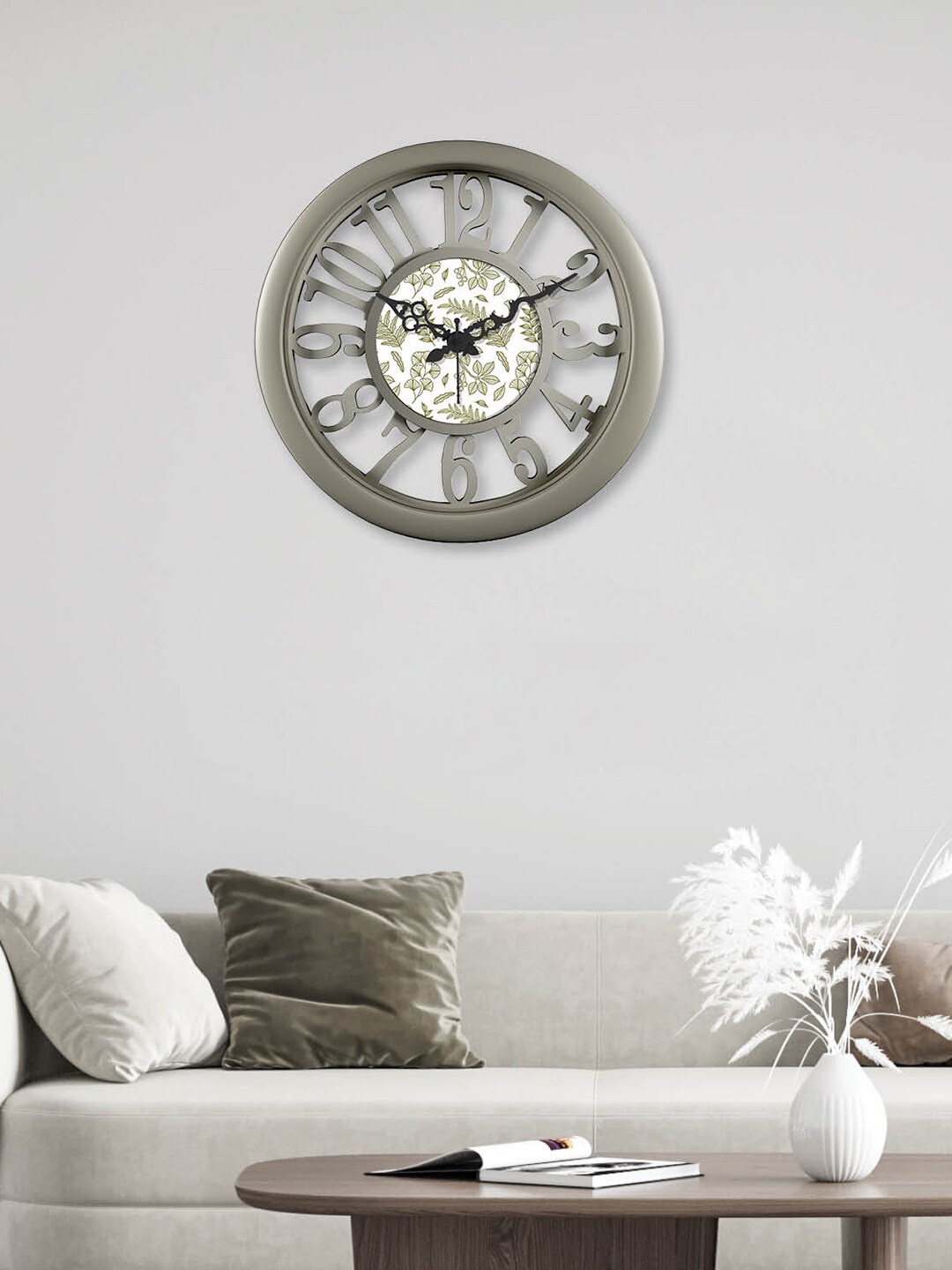 

RANDOM Grey & White Printed Contemporary Wall Clock