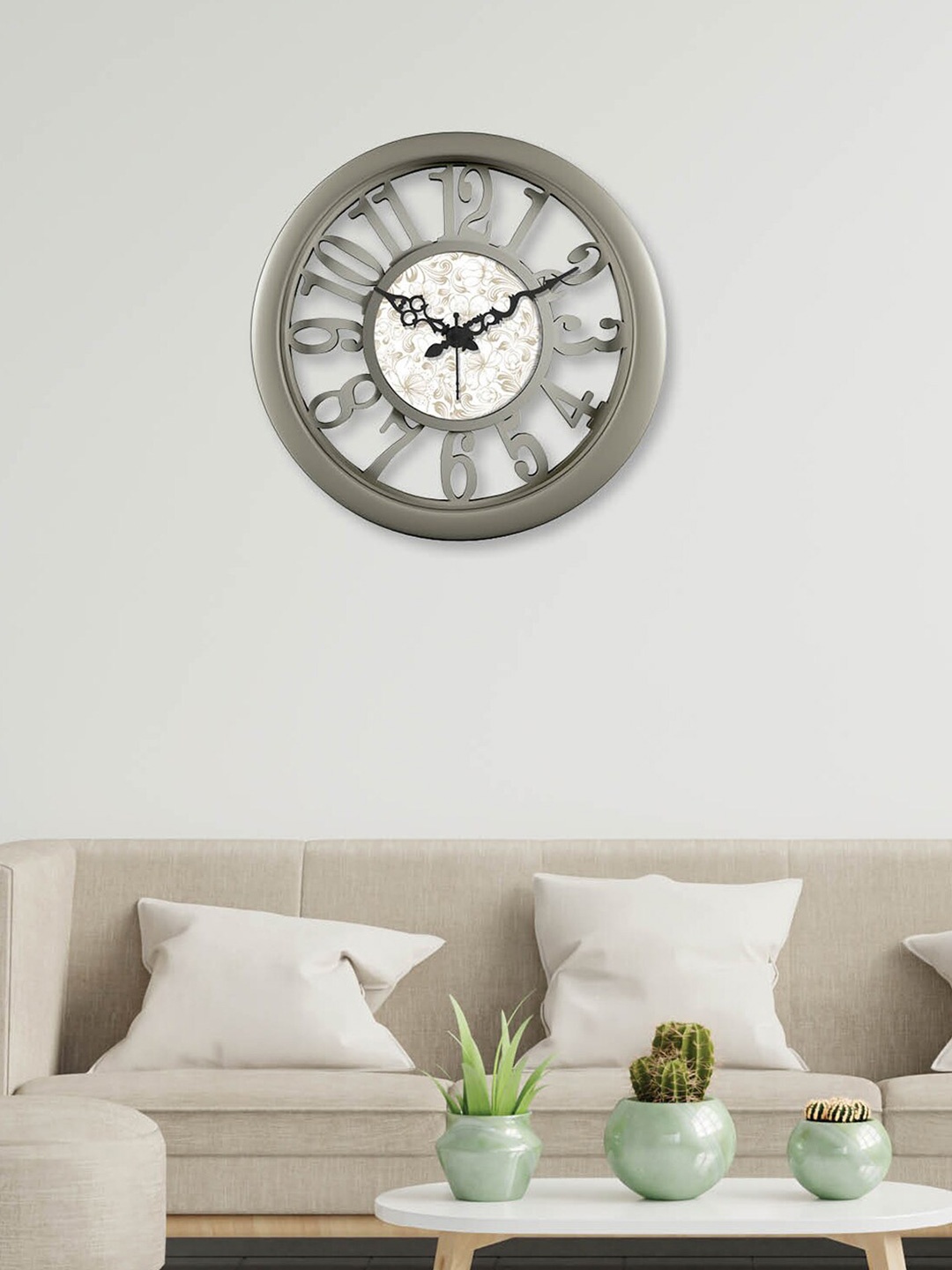 

RANDOM Grey & White Printed Contemporary Wall Clock