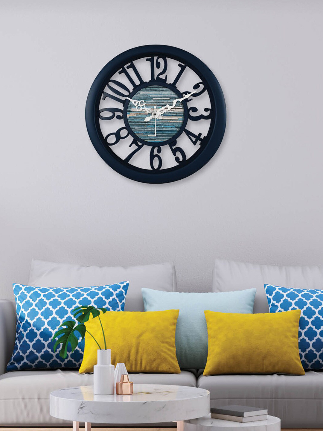 

RANDOM Black & Blue Printed Analogue Contemporary Wall Clock