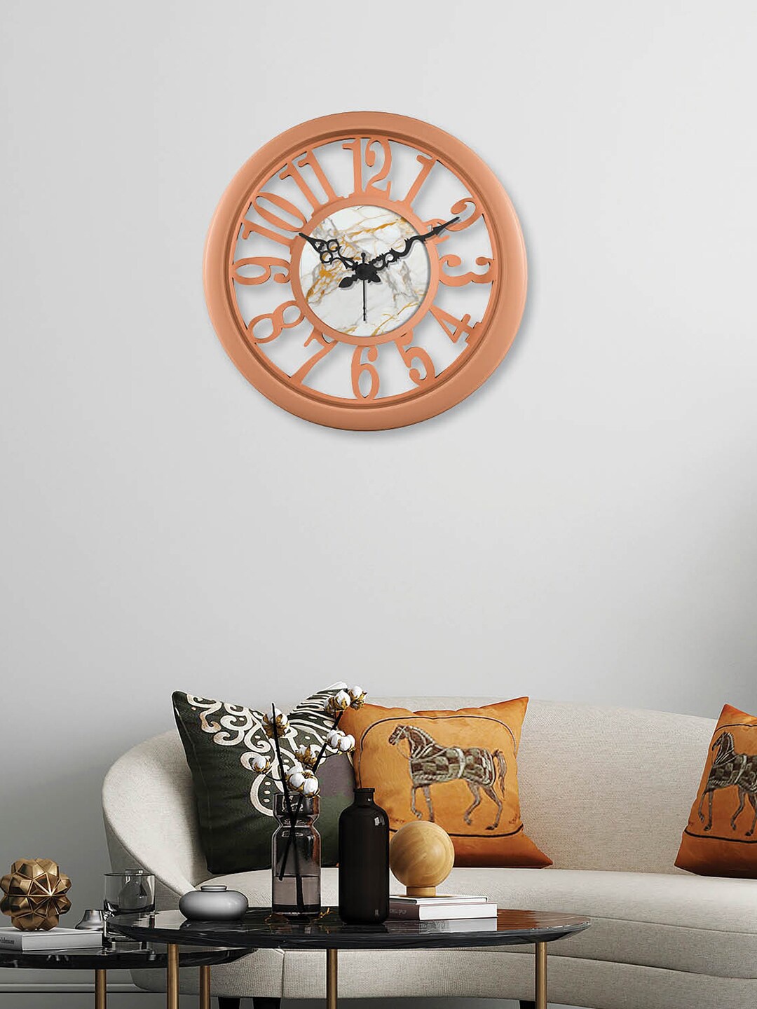 

RANDOM Peach-Coloured & White Printed Analogue Contemporary Wall Clock