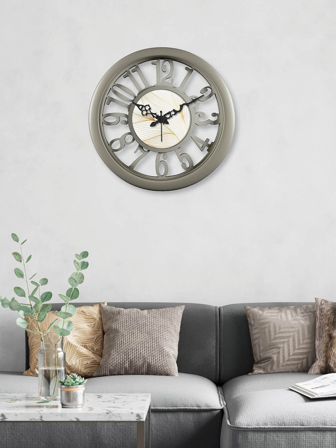 

RANDOM Grey & White Printed Contemporary Wall Clock