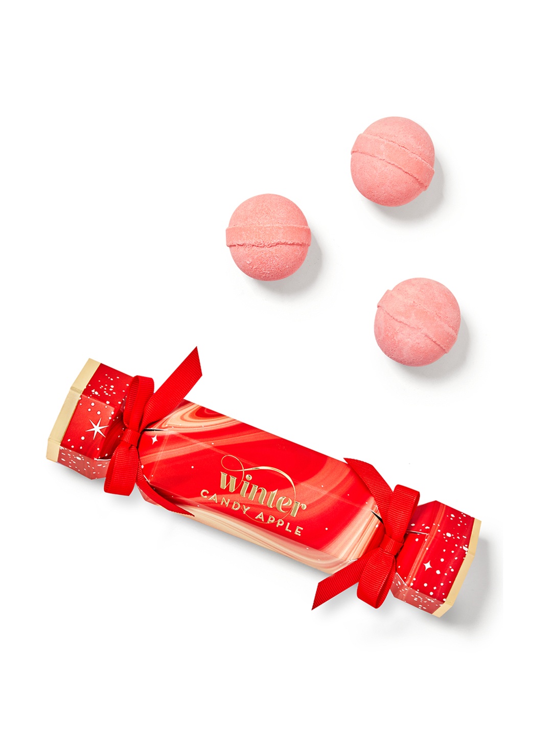 

Bath & Body Works 3 pcs Winter Candy Apple Mini Bath Fizzies, Pink