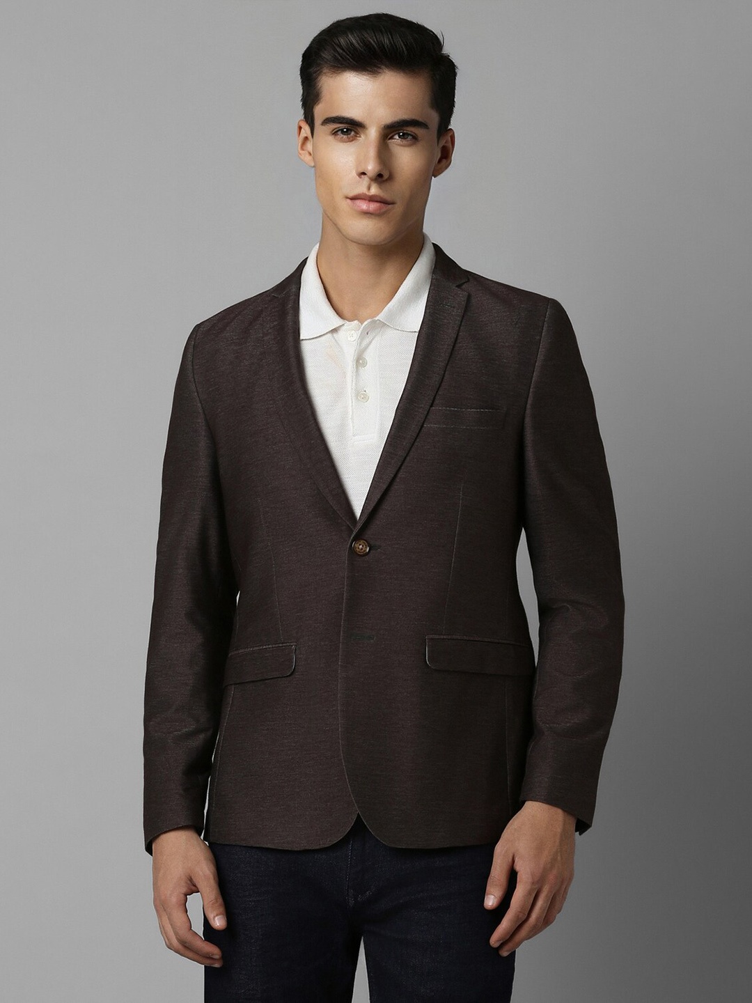 

Louis Philippe Sport Men Super Slim Fit Single-Breasted Blazer, Brown