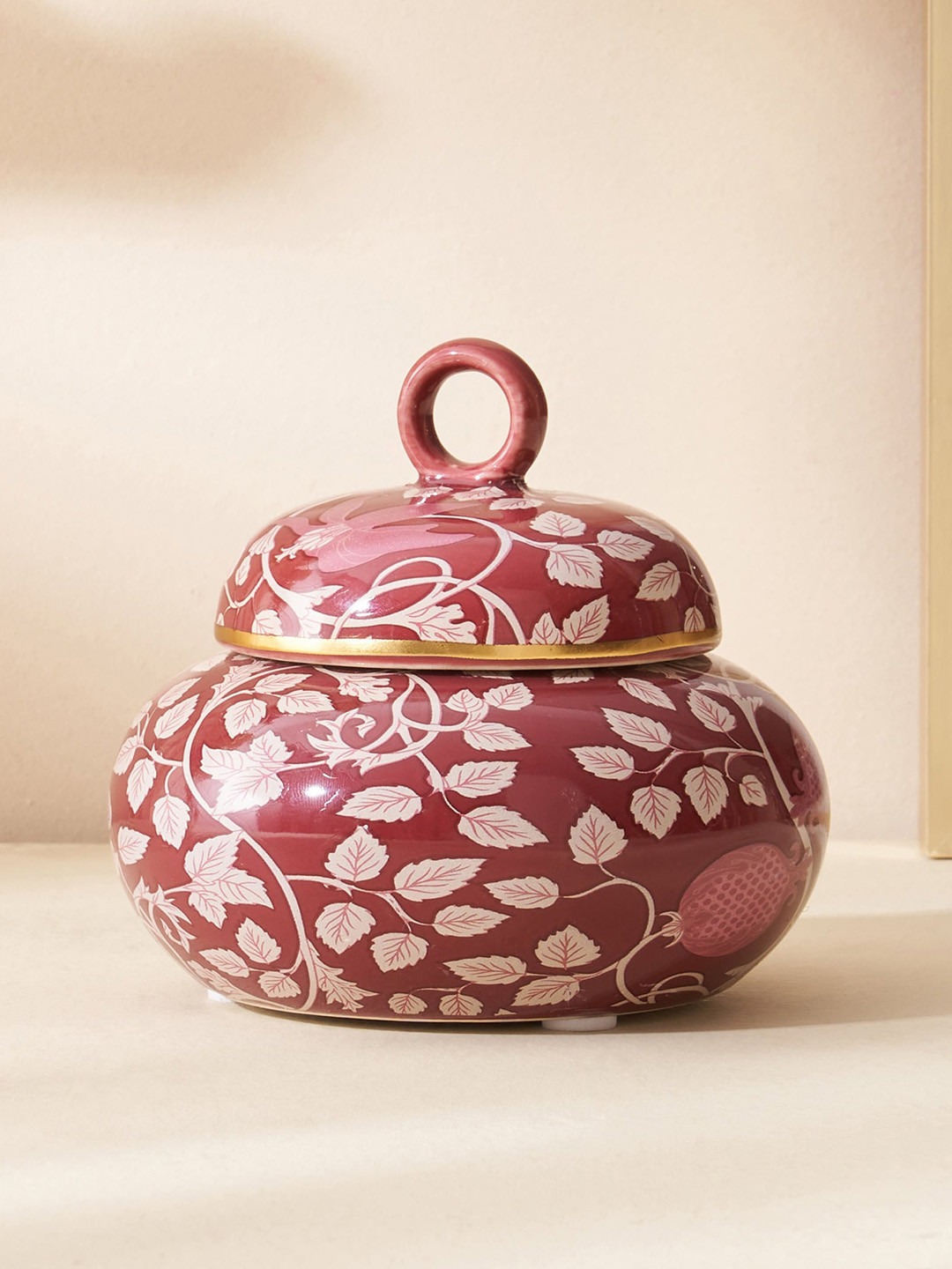 

Home Centre Feslix Matilda Red & White Printed Ceramic Figurine Decorative Canister