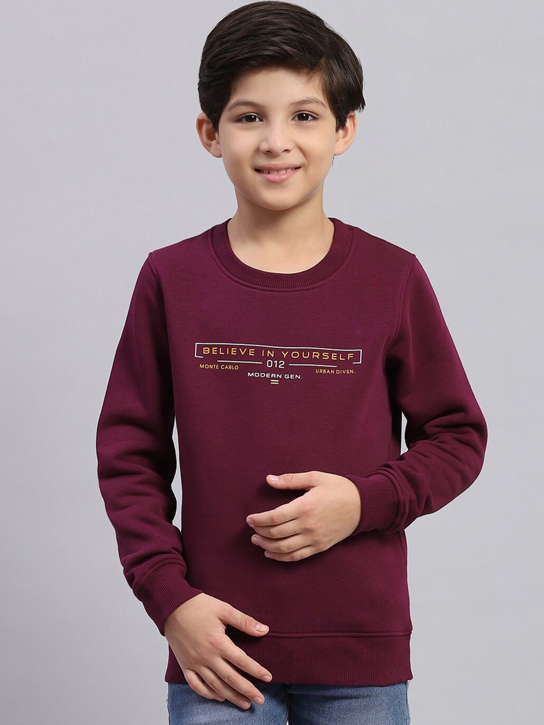 

Monte Carlo Boys Printed Round Neck Sweatshirt, Purple