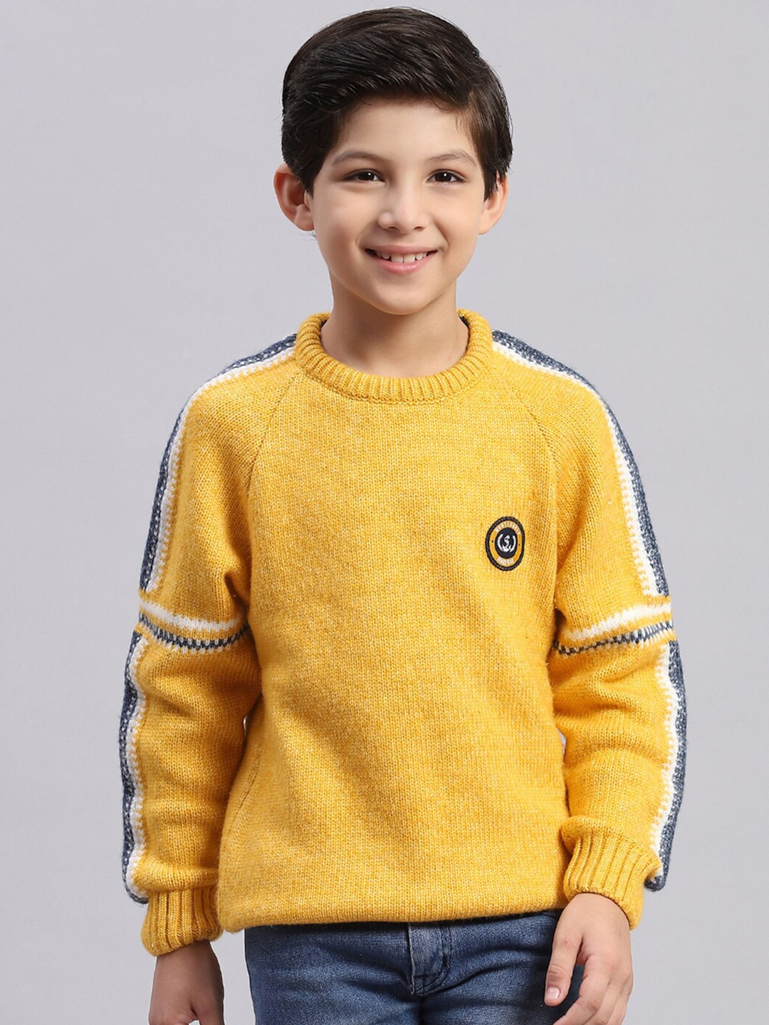 

Monte Carlo Boys Raglan Sleeves Cotton Pullover, Yellow