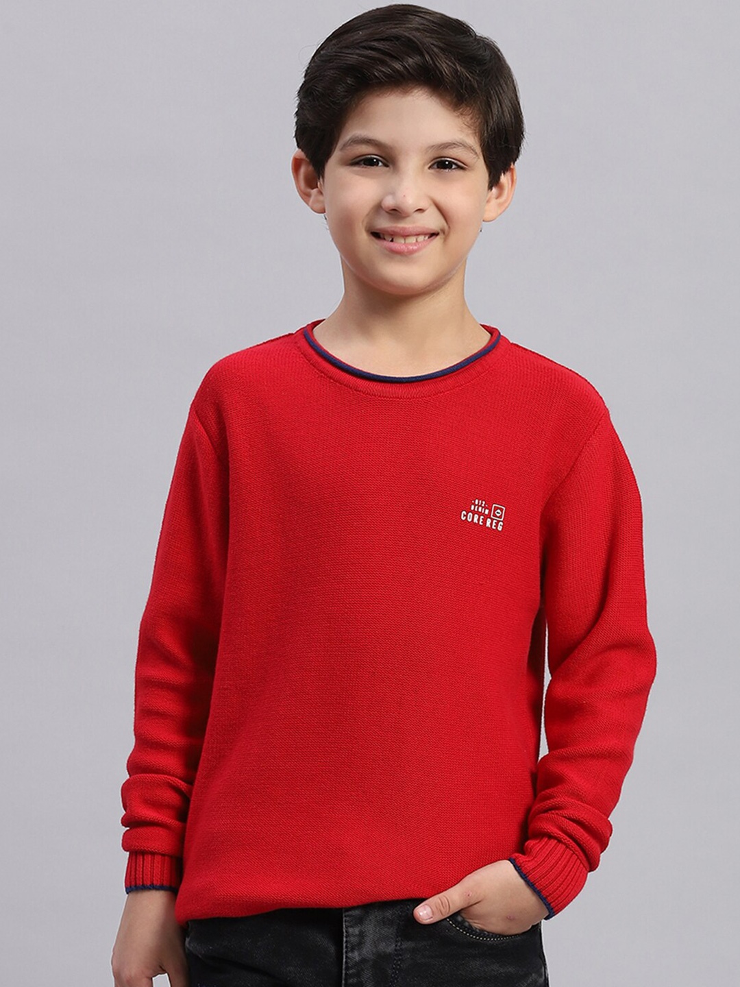 

Monte Carlo Boys Pure Cotton Pullover, Red