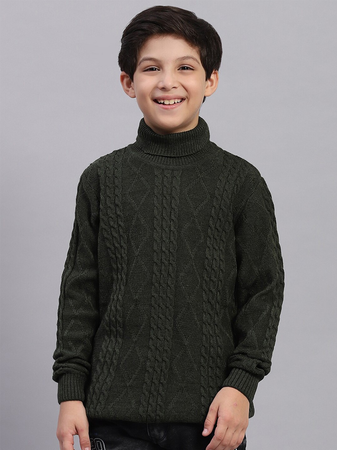 

Monte Carlo Boys Cable Knit Pullover Sweater, Olive