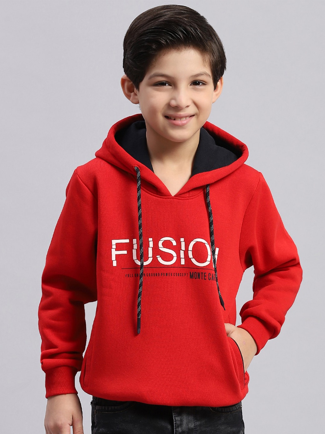 

Monte Carlo Boys Printed Hooded Sweatshirt, Red
