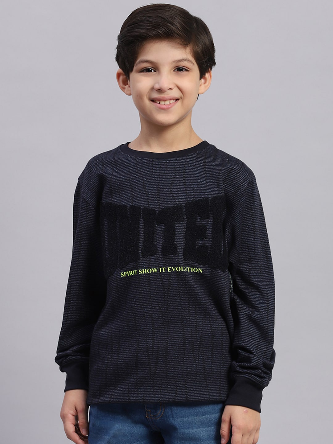 

Monte Carlo Boys Typography Printed Cotton Sweatshirt, Navy blue