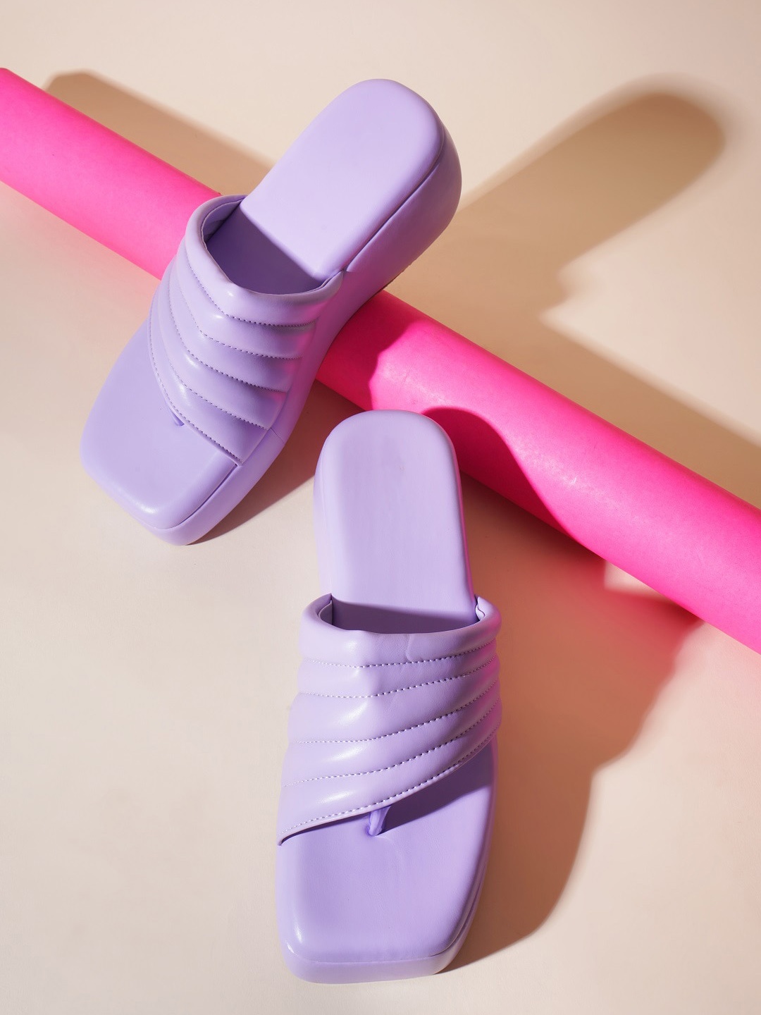 

Try Me Open Toe Flatform Heels, Lavender
