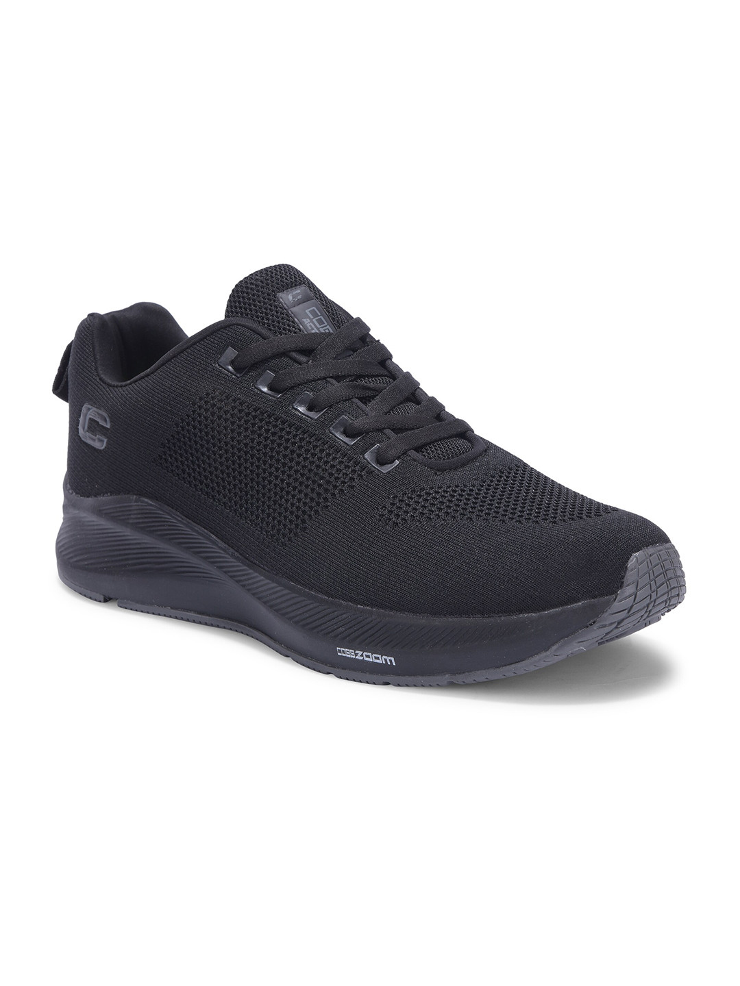 

COBB Men Textured Lace-Up Running Shoes, Black