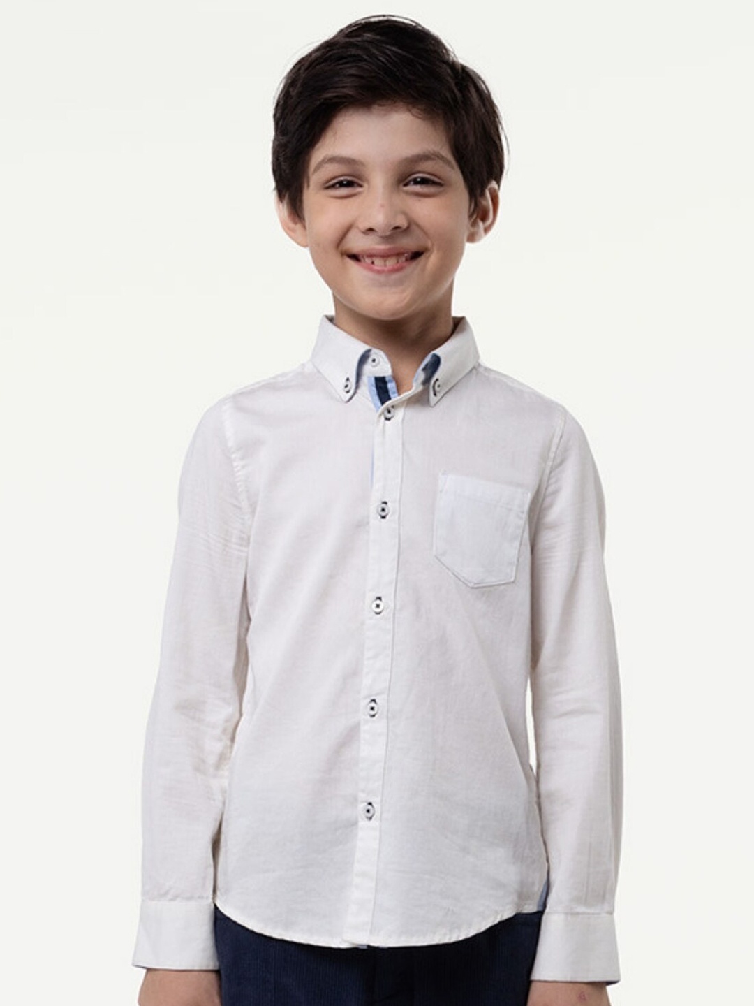 

One Friday Boys Cotton Classic Opaque Casual Shirt, Off white
