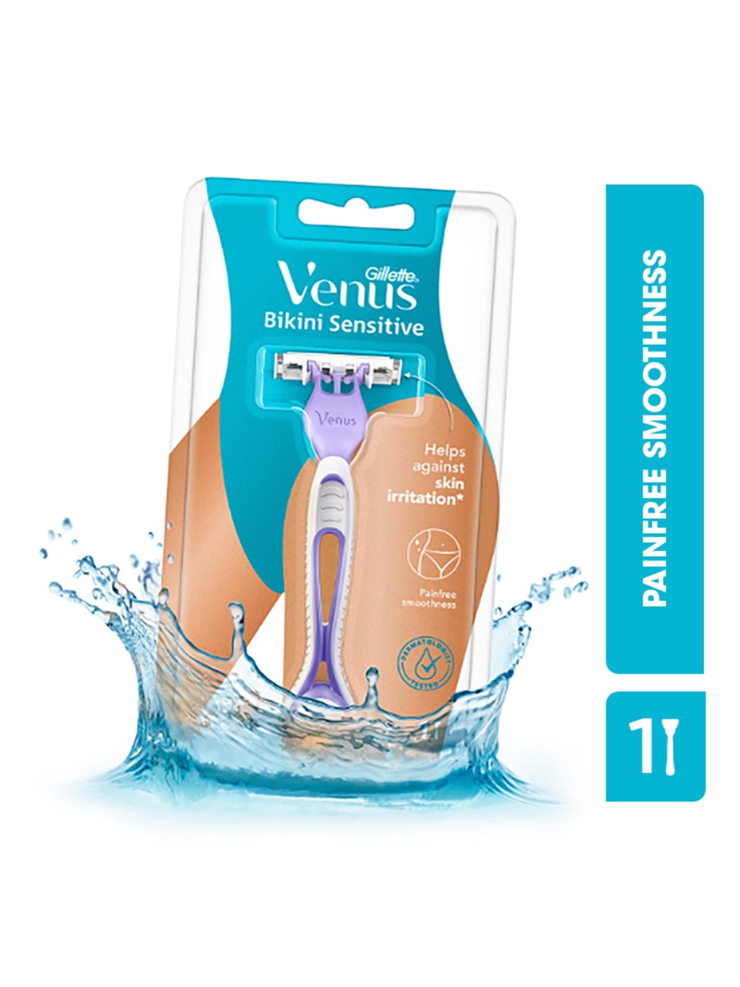 

Gillette Venus Women Bikini Sensitive Dermatologically Tested Pain-Free Hair Removal Razor, Purple