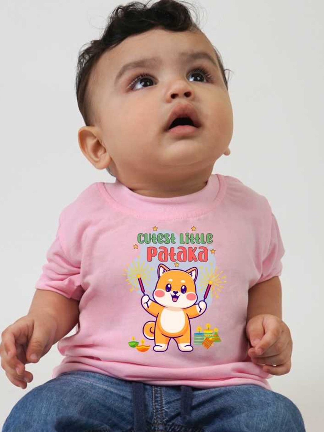 

KNITROOT Kids Graphic Printed Cotton T-shirt, Pink