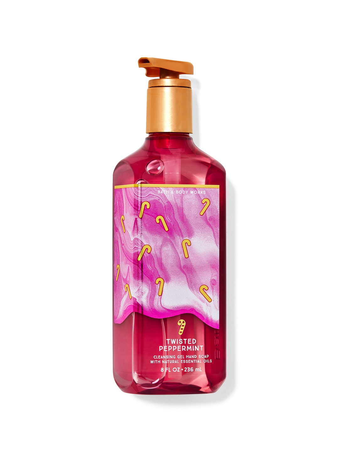 

Bath & Body Works Twisted Peppermint Cleansing Gel Hand Soap - 236 ml, Red