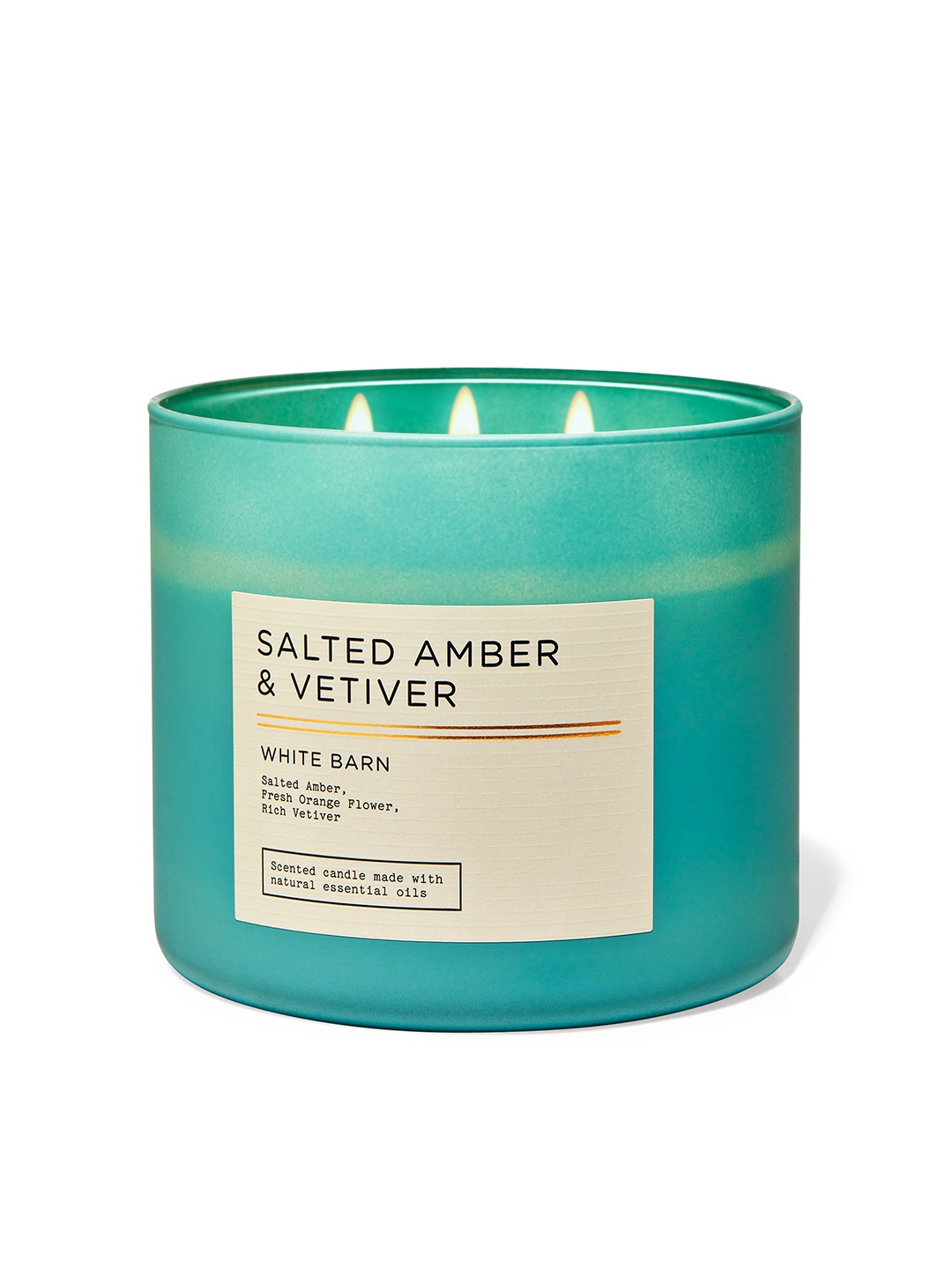 

Bath & Body Works Salted Amber & Vetiver 3-Wick Candle - 411 g, Turquoise blue