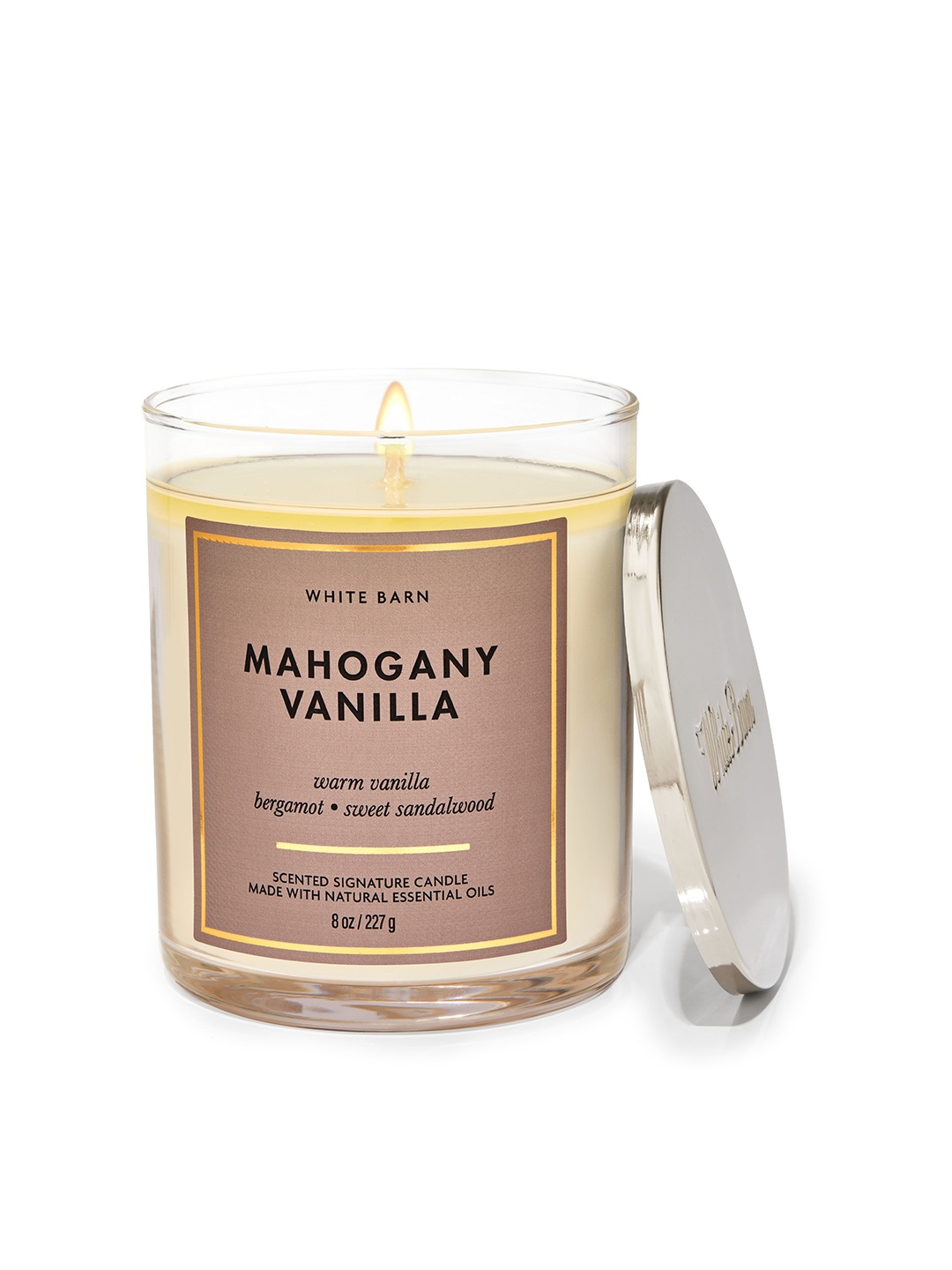 

Bath & Body Works Mahogany Vanilla Signature Single Wick Candle - 227 g, Brown