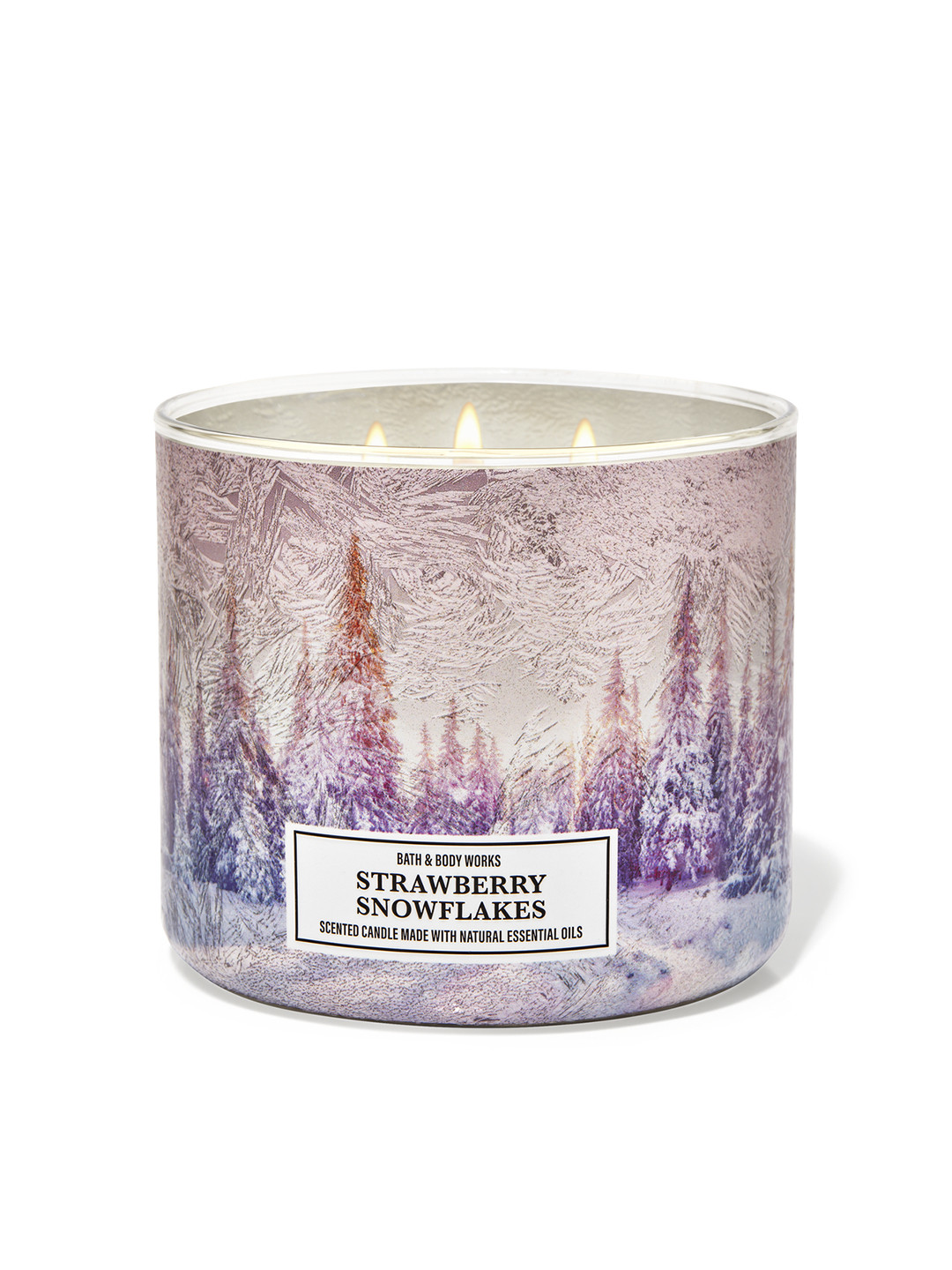

Bath & Body Works Strawberry Snowflakes 3-Wick Candle - 411 g, Pink