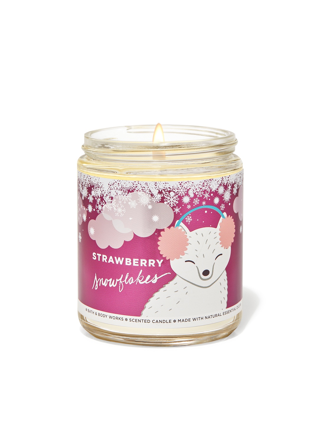 

Bath & Body Works Strawberry Snowflakes Single Wick Candle - 198 g, Pink