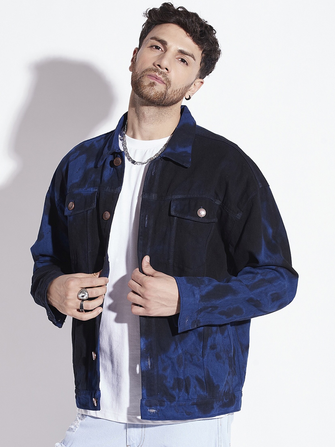 

FUGAZEE Black Washed Cotton Denim Jacket