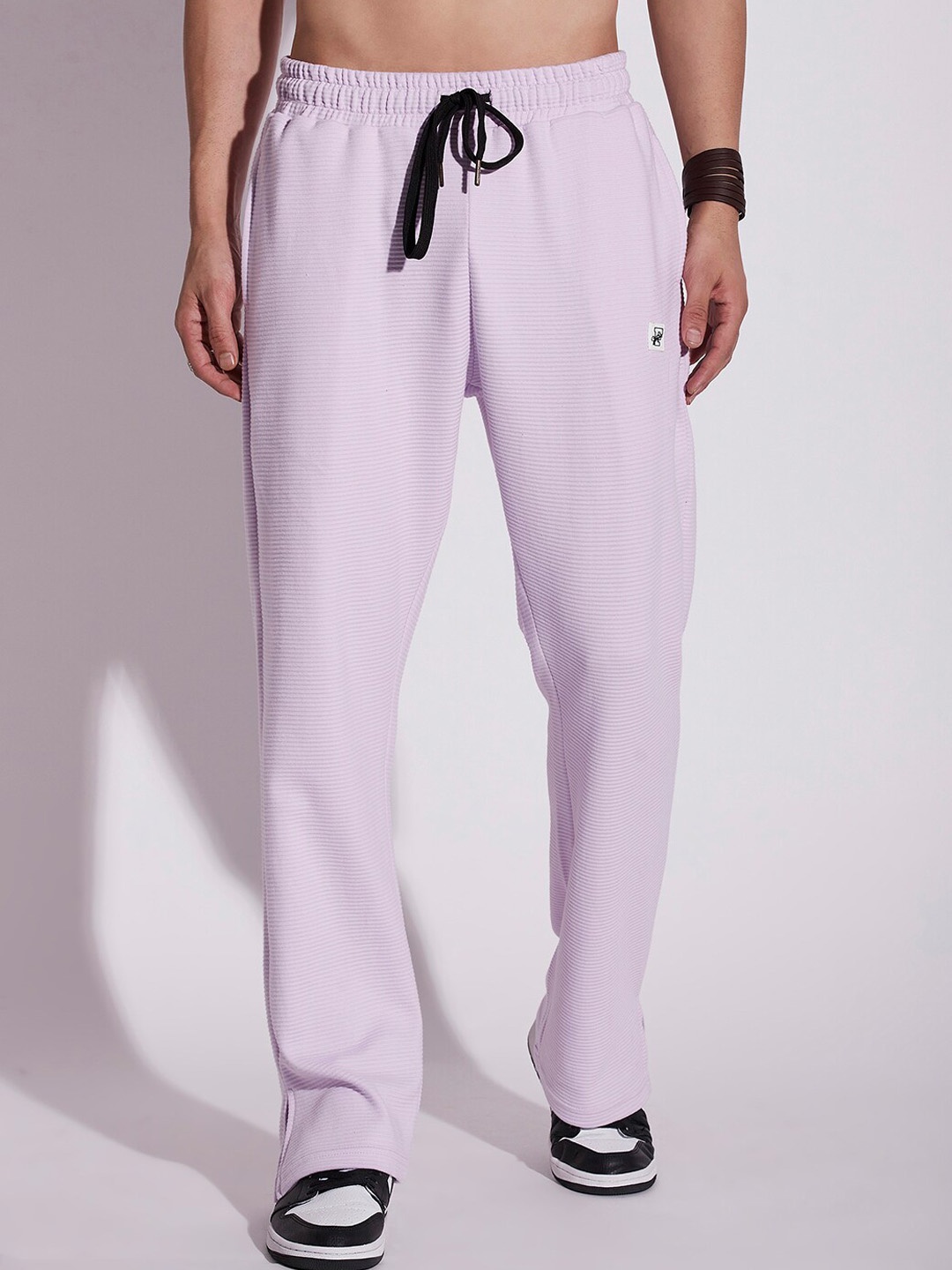 

FUGAZEE Men Relaxed Loose Fit Easy Wash Regular Trousers, Lavender