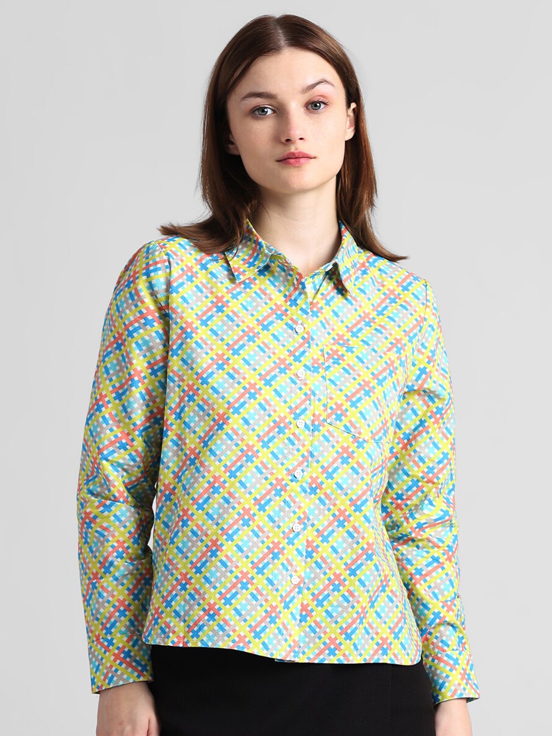 

ONLY Opaque Printed Casual Shirt, Green